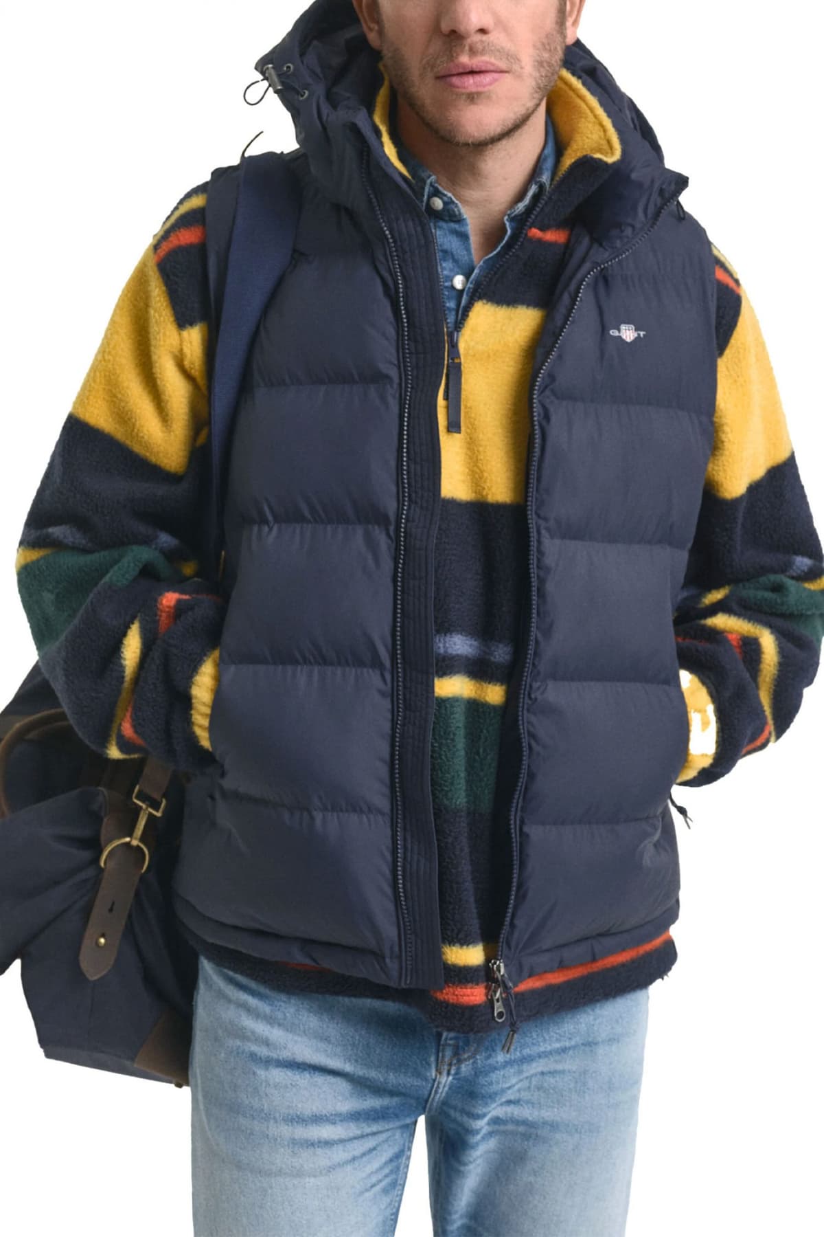 GANT ΜΠΟΥΦΑΝ ΑΜΑΝΙΚΟ ACTIVE CLOUD VEST ΜΕ ΑΠΟΣΠΩΜΕΝΗ ΚΟΥΚΟΥΛΑ ΜΠΛΕ