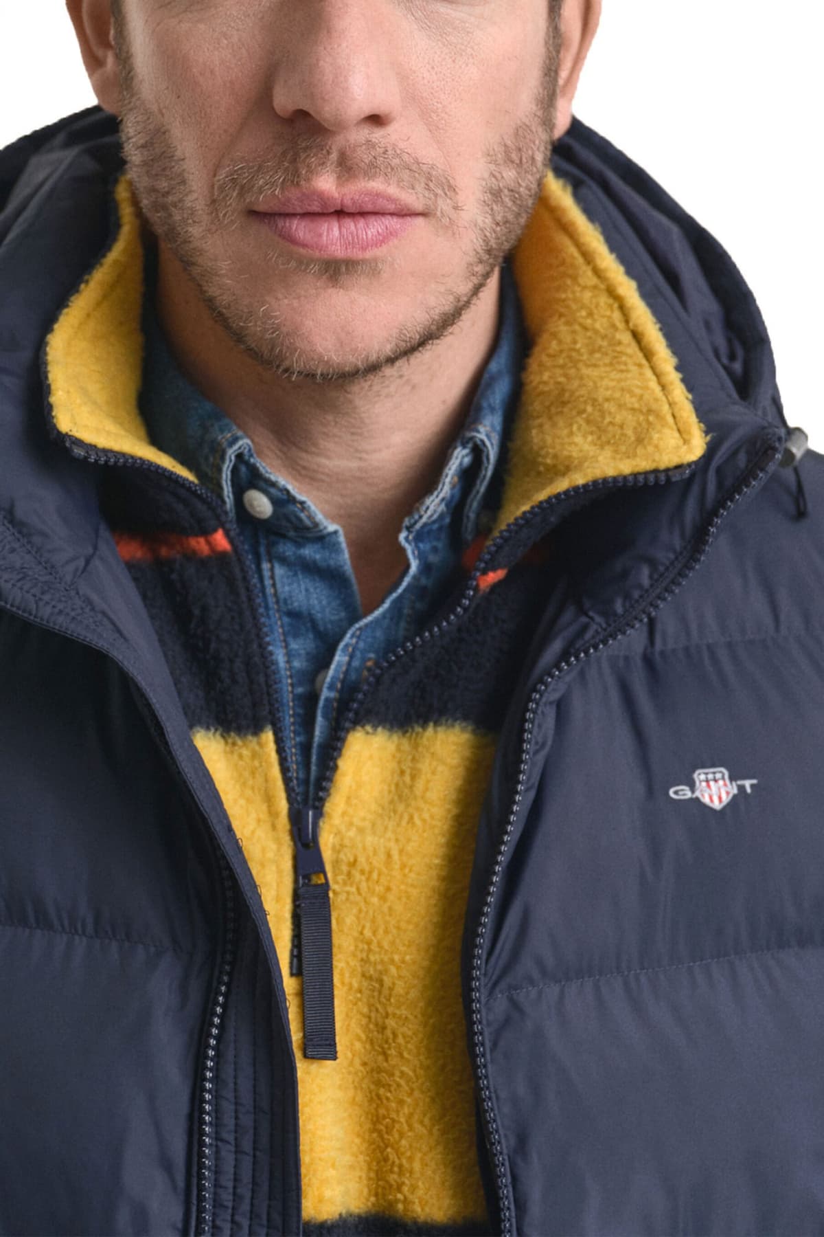 GANT ΜΠΟΥΦΑΝ ΑΜΑΝΙΚΟ ACTIVE CLOUD VEST ΜΕ ΑΠΟΣΠΩΜΕΝΗ ΚΟΥΚΟΥΛΑ ΜΠΛΕ