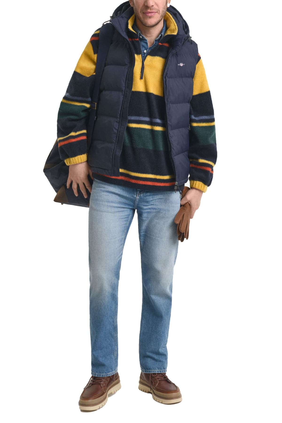 GANT ΜΠΟΥΦΑΝ ΑΜΑΝΙΚΟ ACTIVE CLOUD VEST ΜΕ ΑΠΟΣΠΩΜΕΝΗ ΚΟΥΚΟΥΛΑ ΜΠΛΕ