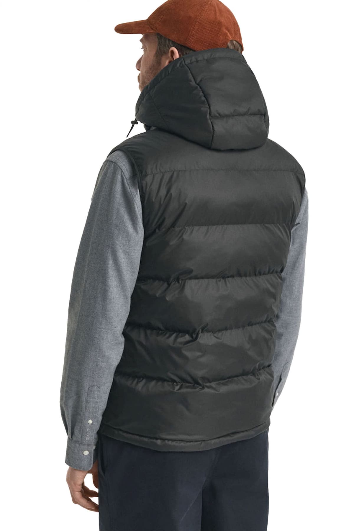 GANT ΜΠΟΥΦΑΝ ΑΜΑΝΙΚΟ ACTIVE CLOUD VEST ΜΕ ΑΠΟΣΠΩΜΕΝΗ ΚΟΥΚΟΥΛΑ ΜΑΥΡΟ