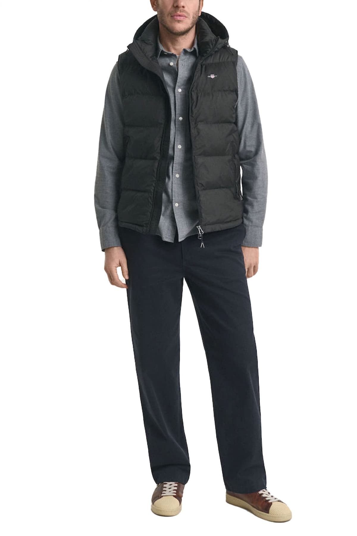 GANT ΜΠΟΥΦΑΝ ΑΜΑΝΙΚΟ ACTIVE CLOUD VEST ΜΕ ΑΠΟΣΠΩΜΕΝΗ ΚΟΥΚΟΥΛΑ ΜΑΥΡΟ