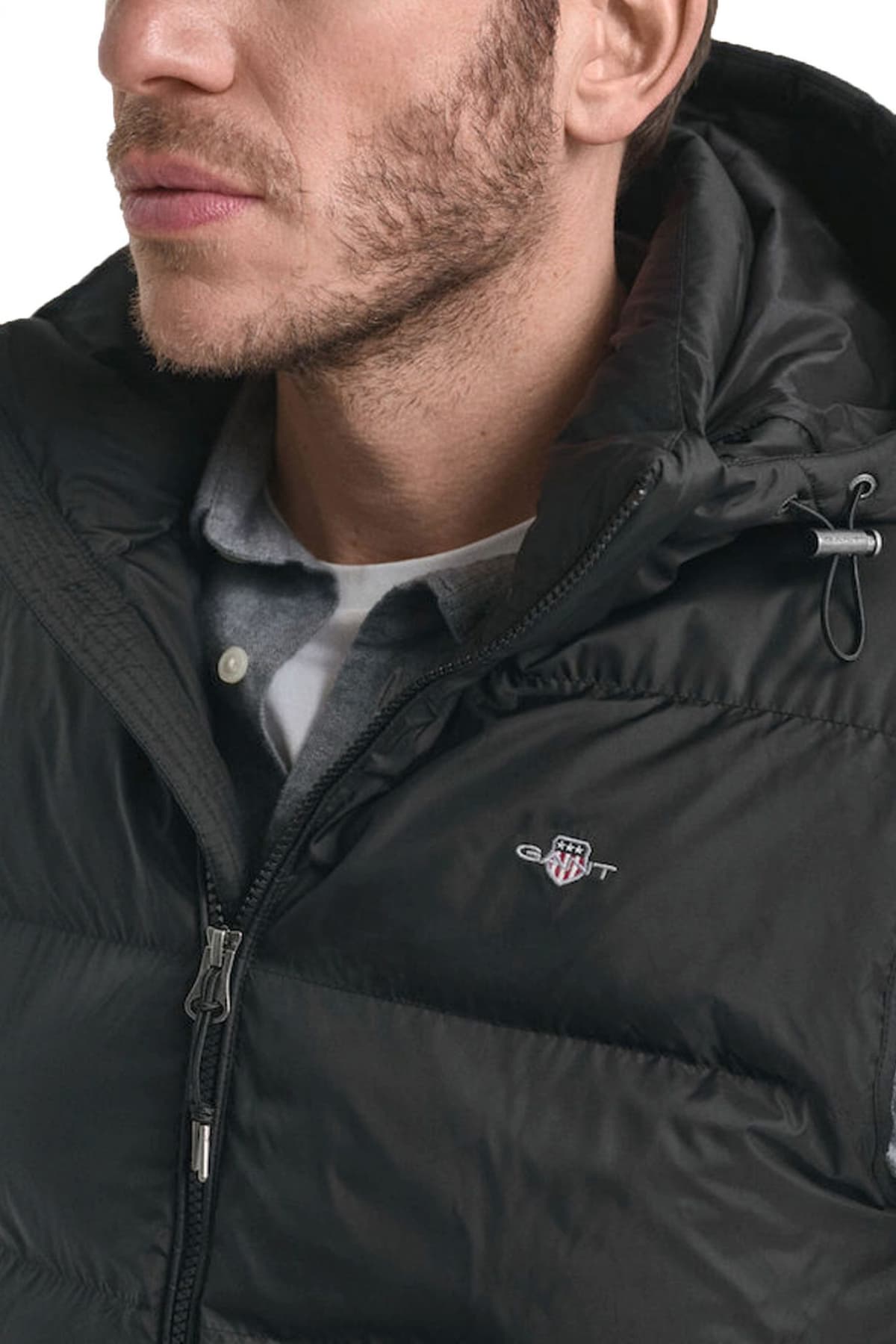 GANT ΜΠΟΥΦΑΝ ΑΜΑΝΙΚΟ ACTIVE CLOUD VEST ΜΕ ΑΠΟΣΠΩΜΕΝΗ ΚΟΥΚΟΥΛΑ ΜΑΥΡΟ