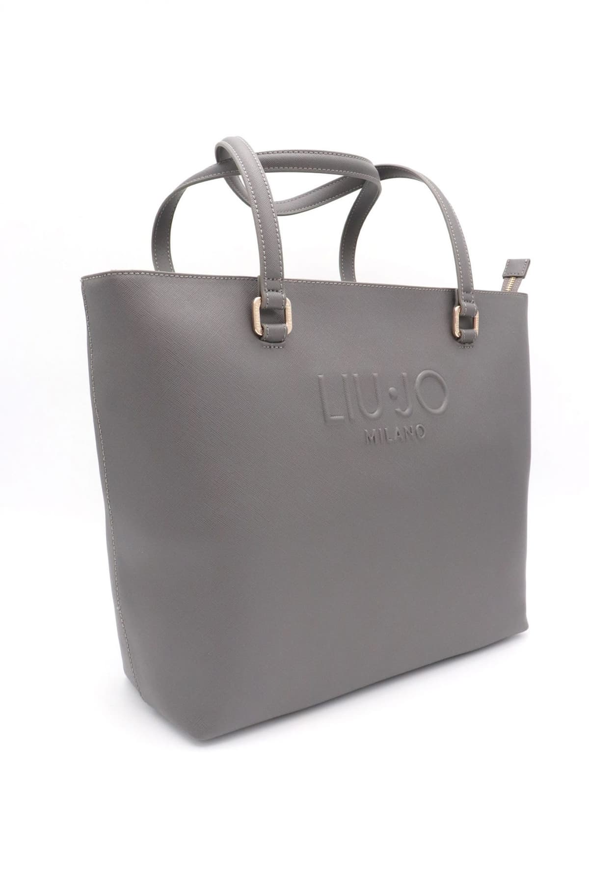 LIU-JO ΤΣΑΝΤΑ ΩΜΟΥ TOTE LOGO ΣΚΟΥΡΟ ΓΚΡΙ