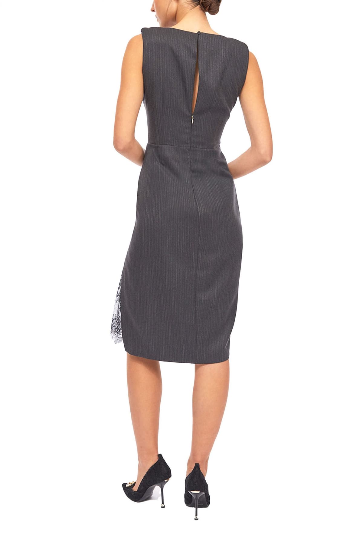 LIU-JO ΦΟΡΕΜΑ MIDI ΡΙΓΕ ΑΝΟΙΓΜΑ ΔΑΝΤΕΛΑ ΣΚΟΥΡΟ ΓΚΡΙ