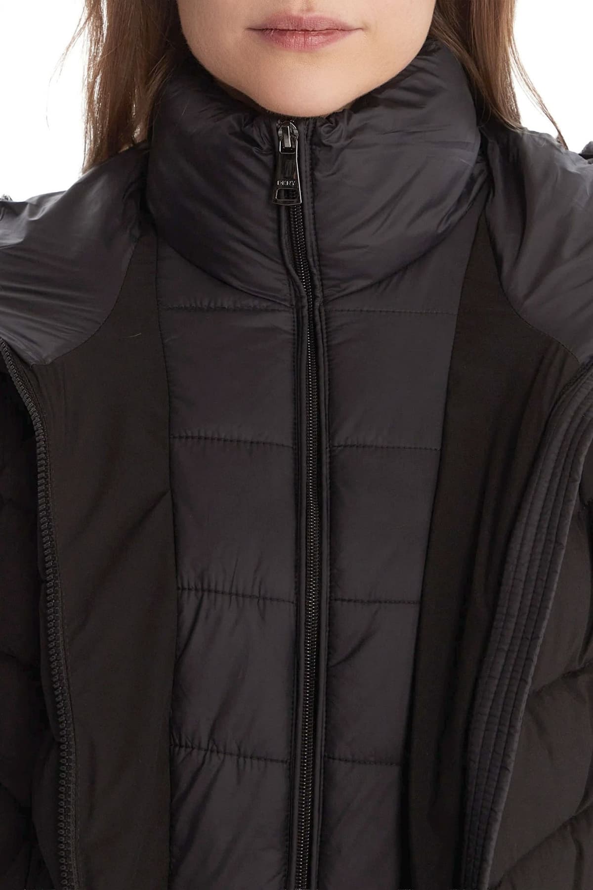 DKNY ΜΠΟΥΦΑΝ ΦΟΥΣΚΩΤΟ ΑΠΟΣΠΩΜΕΝΗ ΓΟΥΝΑ LOGO ΜΑΝΙΚΙ ΑΠΟΣΠΩΜΕΝΗ ΖΩΝΗ ΜΑΥΡΟ