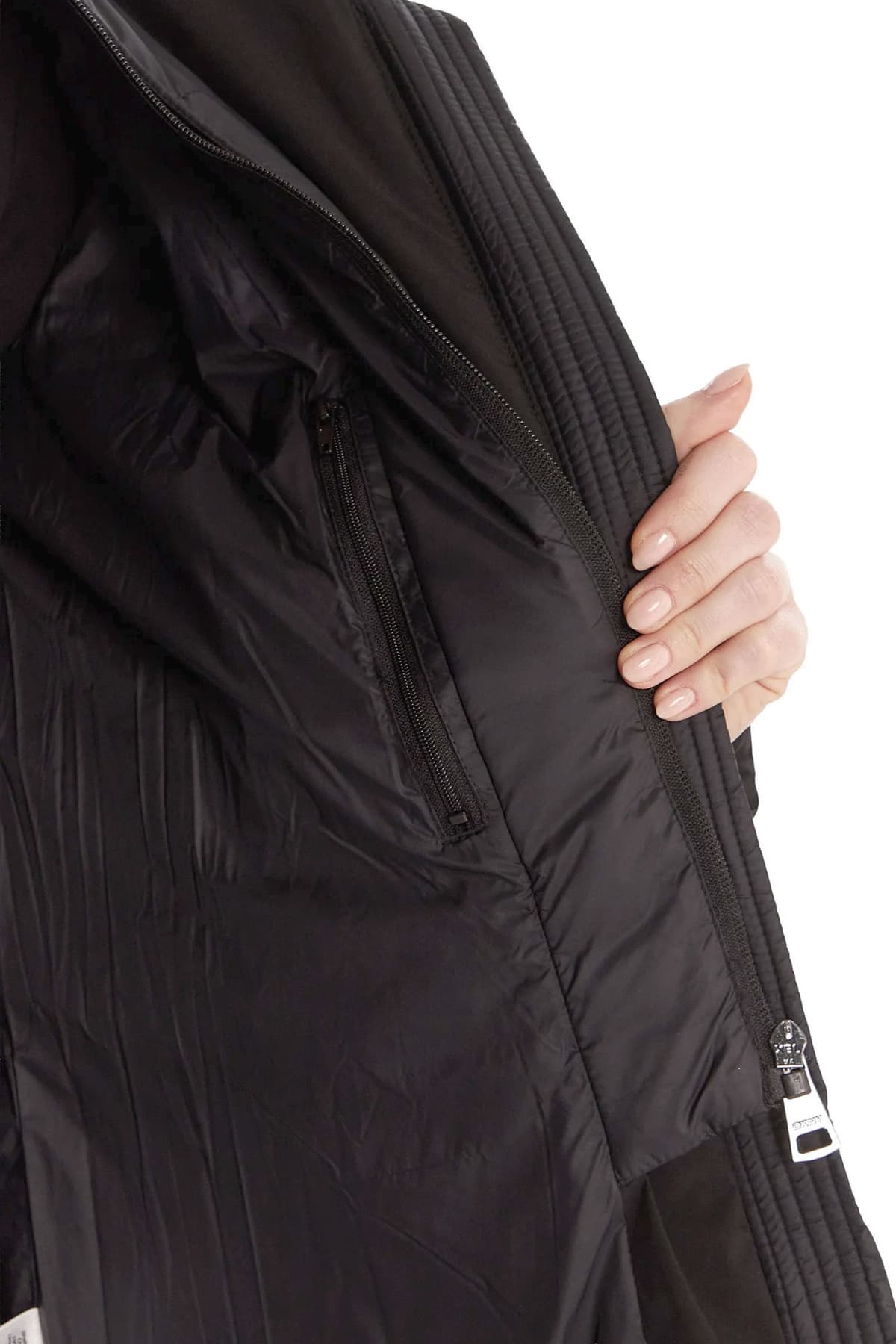 DKNY ΜΠΟΥΦΑΝ ΦΟΥΣΚΩΤΟ ΑΠΟΣΠΩΜΕΝΗ ΓΟΥΝΑ LOGO ΜΑΝΙΚΙ ΑΠΟΣΠΩΜΕΝΗ ΖΩΝΗ ΜΑΥΡΟ