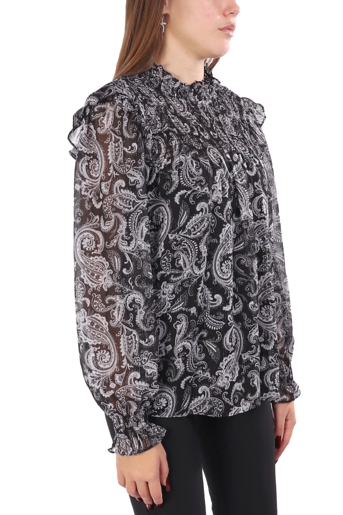 MICHAEL KORS ΜΠΛΟΥΖΑ ΛΟΥΠΕΤΟ ΕΜΠΡΙΜΕ ΜΑΥΡΟ