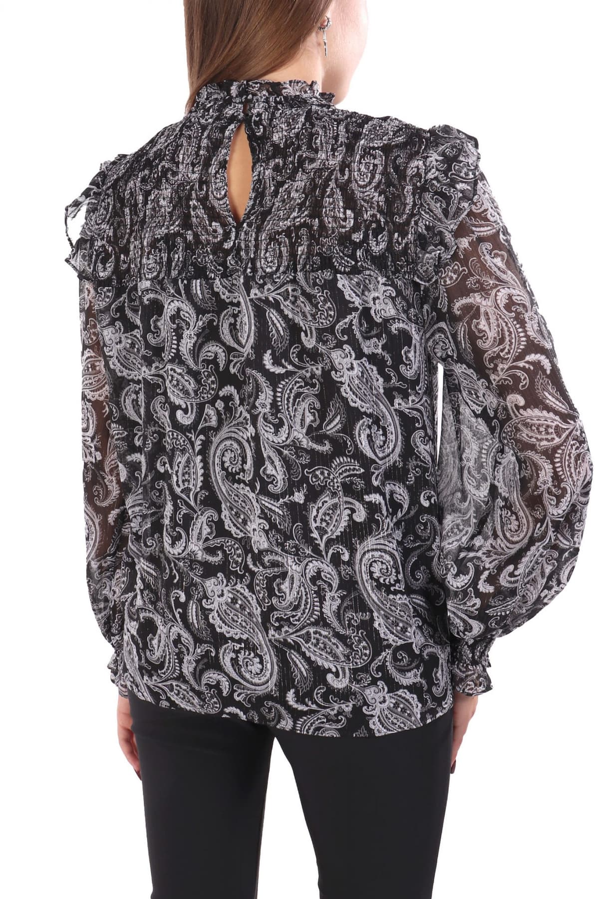 MICHAEL KORS ΜΠΛΟΥΖΑ ΛΟΥΠΕΤΟ ΕΜΠΡΙΜΕ ΜΑΥΡΟ