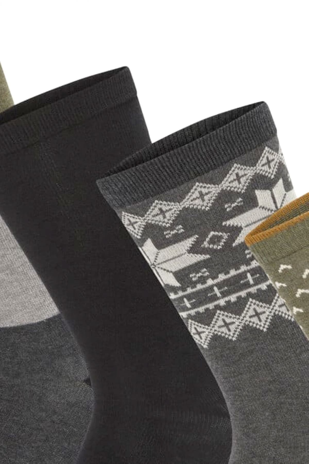 TIMBERLAND ΚΑΛΤΣΕΣ 6PAIRS CREW SOCKS ΧΑΚΙ-ΓΚΡΙ-ΜΑΥΡΟ