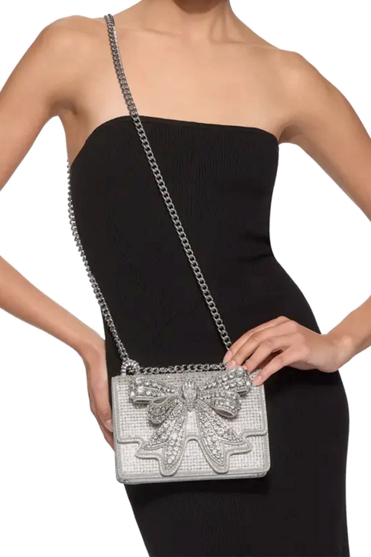 KURT GEIGER ΤΣΑΝΤΑKI CROSSBODY/ΩΜΟΥ BOW SMALL SHOREDITCH ΣΤΡΑΣ ΦΙΟΓΚΟΣ LOGO ΑΣΗΜΙ