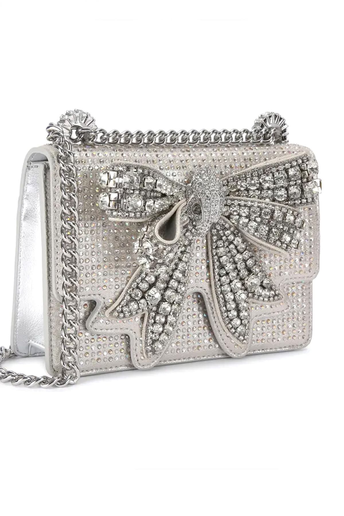 KURT GEIGER ΤΣΑΝΤΑKI CROSSBODY/ΩΜΟΥ BOW SMALL SHOREDITCH ΣΤΡΑΣ ΦΙΟΓΚΟΣ LOGO ΑΣΗΜΙ