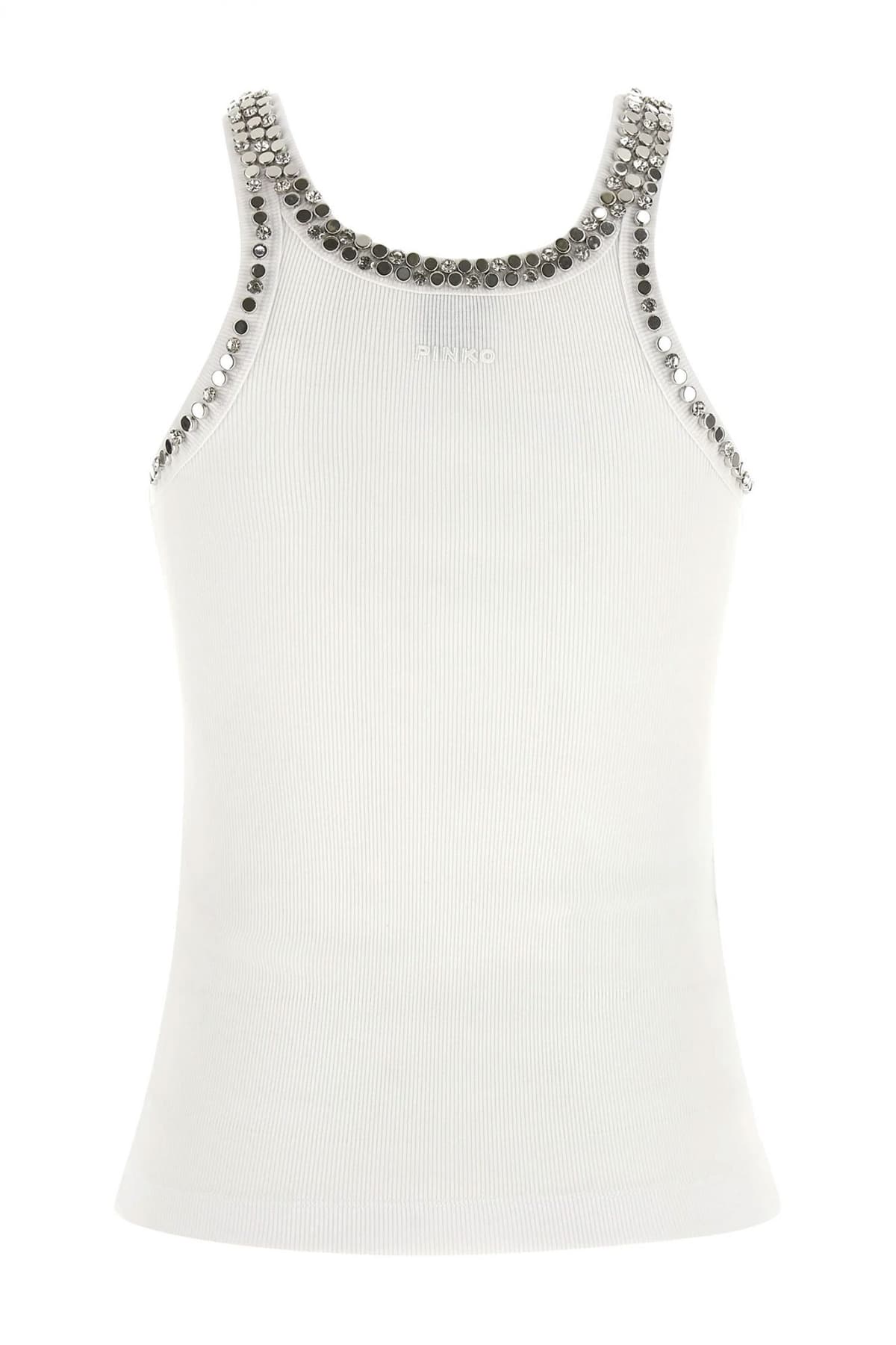 PINKO ΦΑΝΕΛΑΚΙ CORIANDOLI TANK TOP ΛΕΥΚΟ