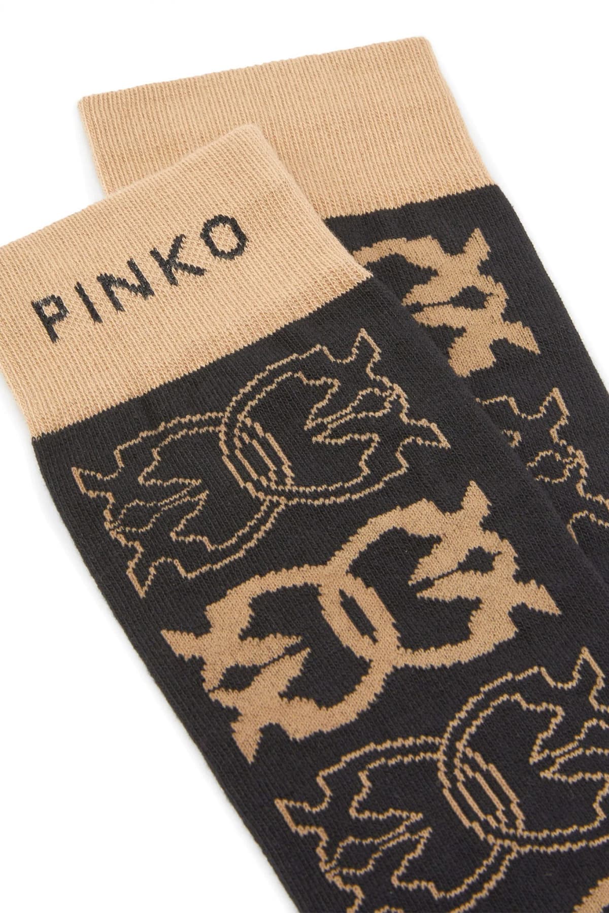 PINKO ΚΑΛΤΣΕΣ MONACO SOCKS ΚΑΦΕ-ΜΠΕΖ