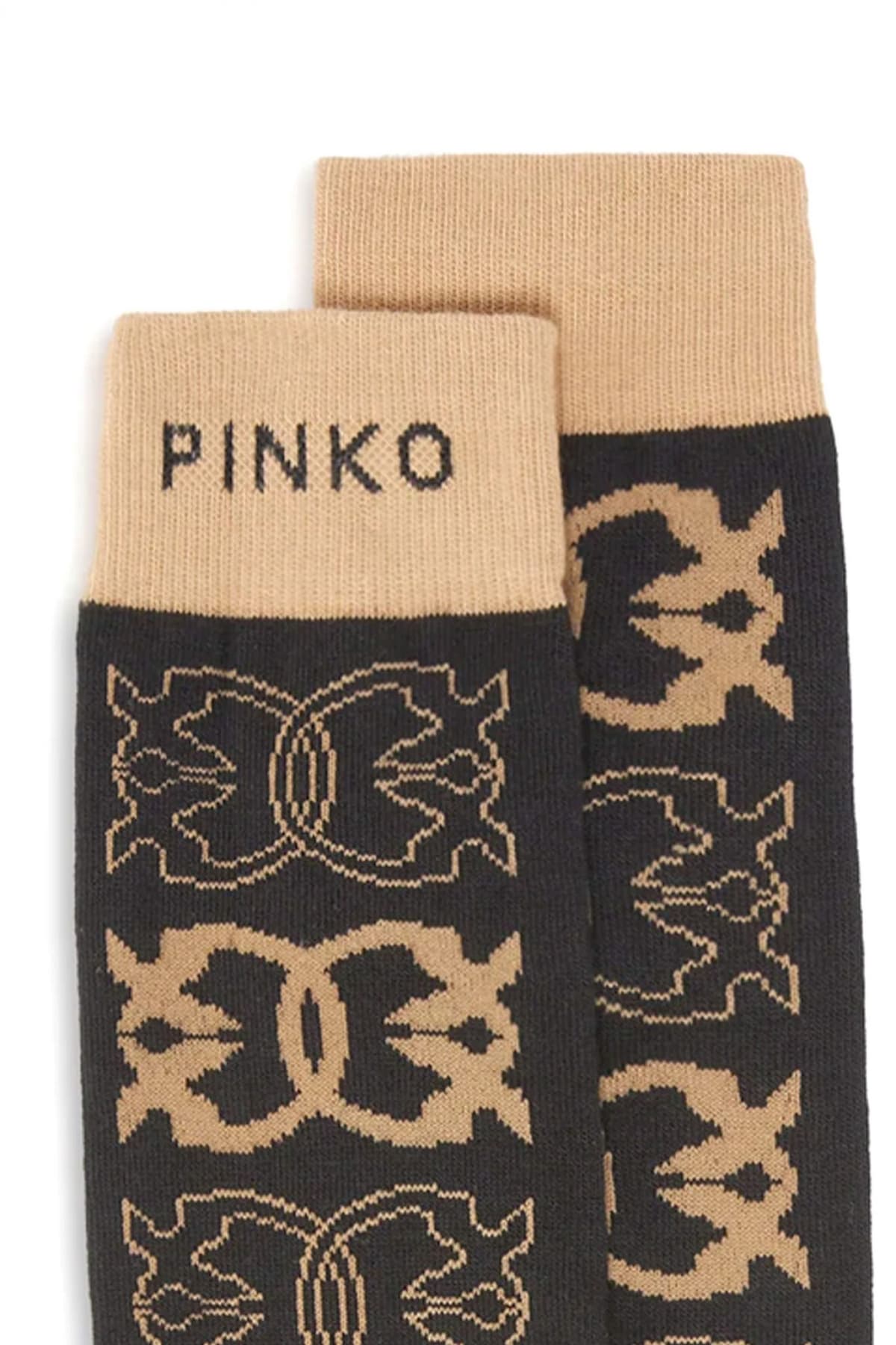 PINKO ΚΑΛΤΣΕΣ MONACO SOCKS ΚΑΦΕ-ΜΠΕΖ