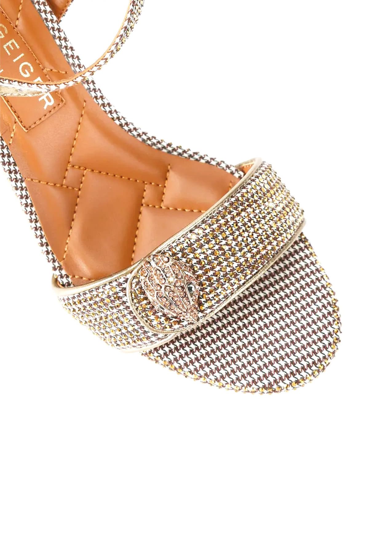 KURT GEIGER ΠΑΠΟΥΤΣΙΑ ΠΕΔΙΛΑ KENSINGTON LANGLEY METAΛΛΙΚΑ ΣΤΡΑΣ LOGO MΠΕΖ/ΧΡΥΣΟ