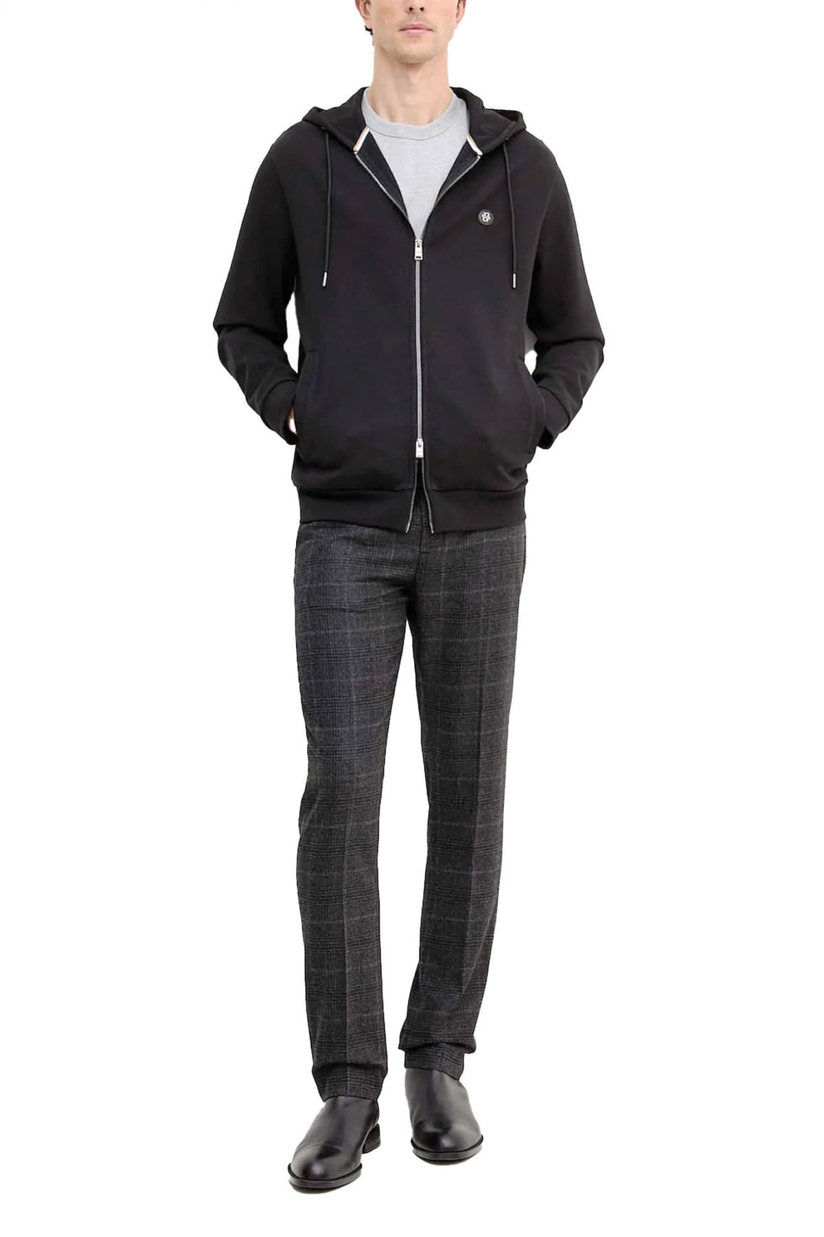 BOSS ΦΟΥΤΕΡ ZIPHOOD C-SPENCE 01 ΜΑΥΡΟ