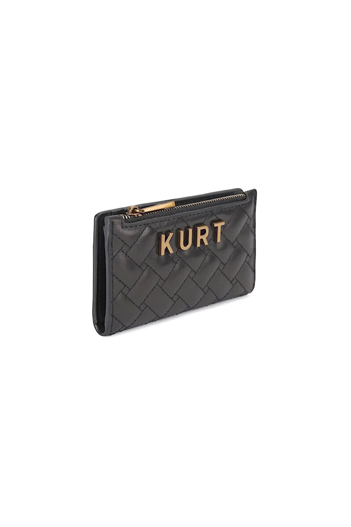 KURT GEIGER ΠΟΡΤΟΦΟΛΙ KENSINGTON BIFOLD W KURT KAΠΙΤΟΝΕ ΜΕΤΑΛΛΙΚΟ LOGO ΜΑΥΡΟ