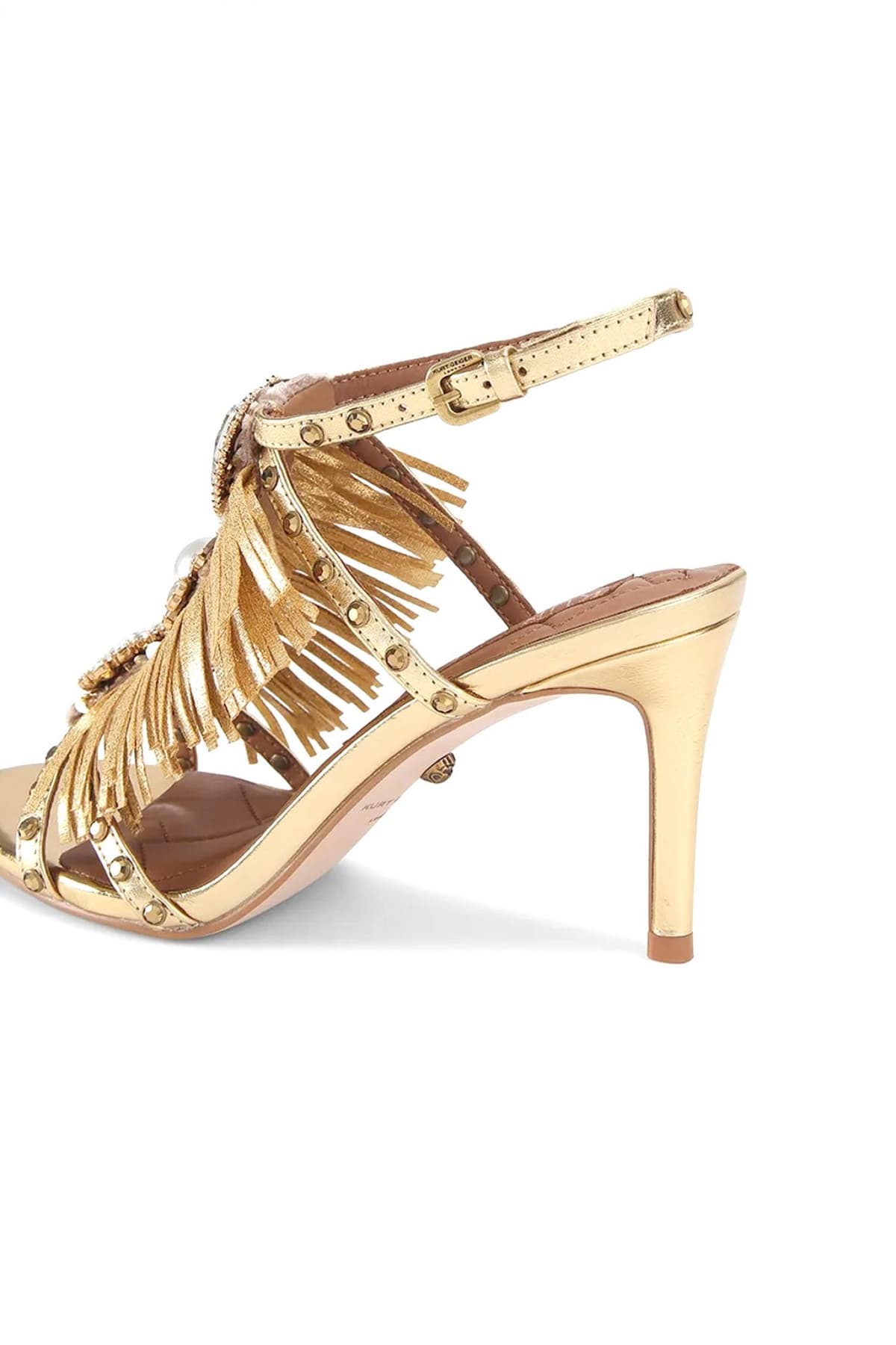 KURT GEIGER ΠΑΠΟΥΤΣΙΑ ΠΕΔΙΛΑ JEWEL FRINGE SANDAL ΚΡΟΣΙΑ ΣΤΡΑΣ ΧΡΥΣΟ