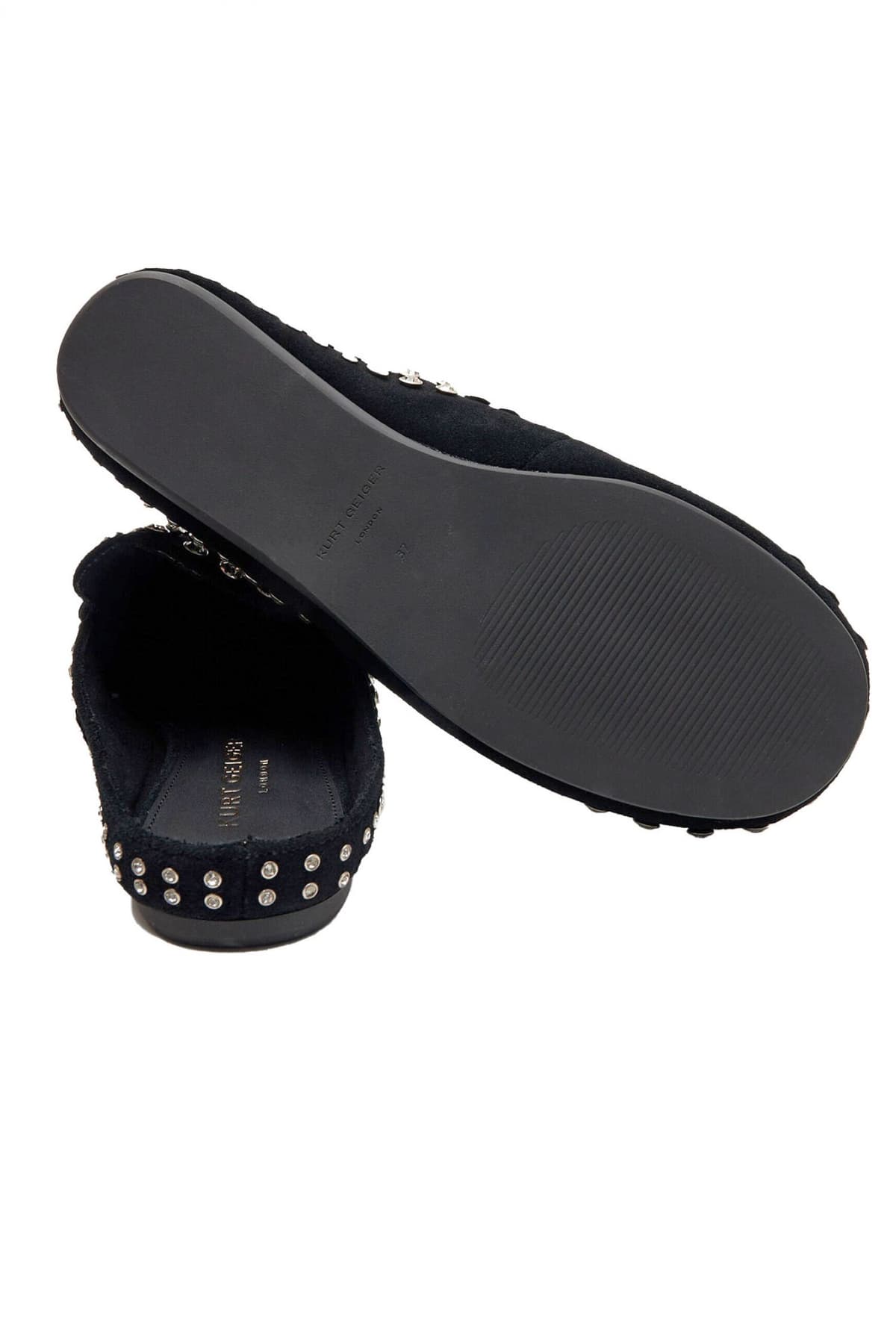 KURT GEIGER ΠΑΠΟΥΤΣΙΑ MULES KURT CRYSTAL SLIPPER ΣΟΥΕΤ ΣΤΡΑΣ LOGO ΜΑΥΡΟ