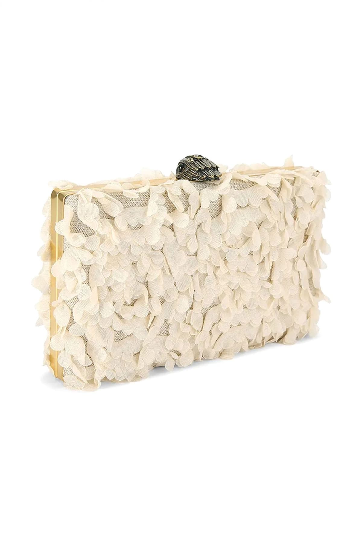 KURT GEIGER ΤΣΑΝΤΑKI CROSSBODY/ΩΜΟΥ CRYSTAL KENSINGTON CLUTCH ΑΛΥΣΙΔΑ LOGO ΜΠΕΖ/ΧΡΥΣΟ