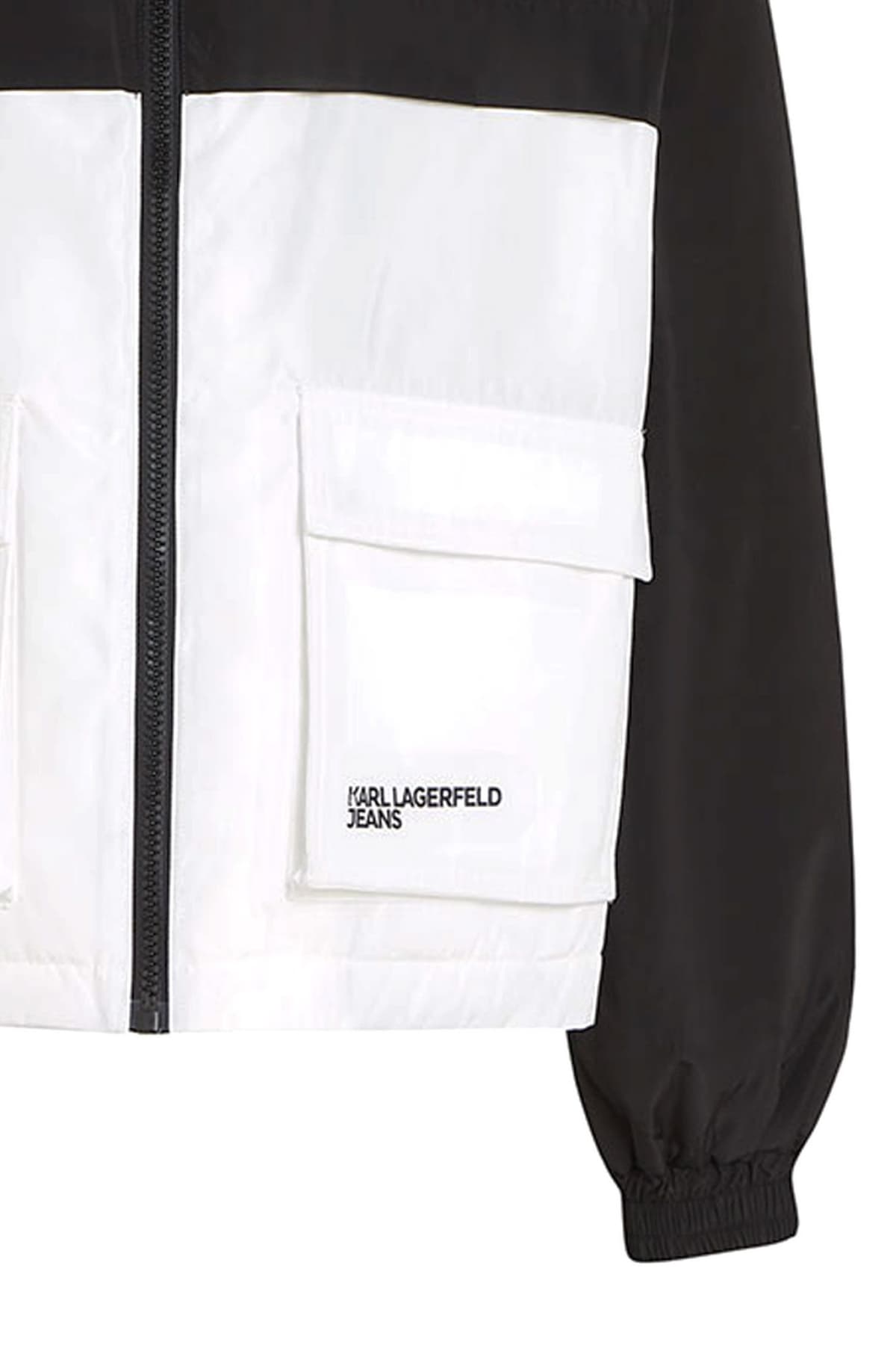 KARL LAGERFELD JEANS BLOCKD PADDED JACKET ΜΠΟΥΦΑΝ ΛΕΥΚΟ-ΜΑΥΡΟ