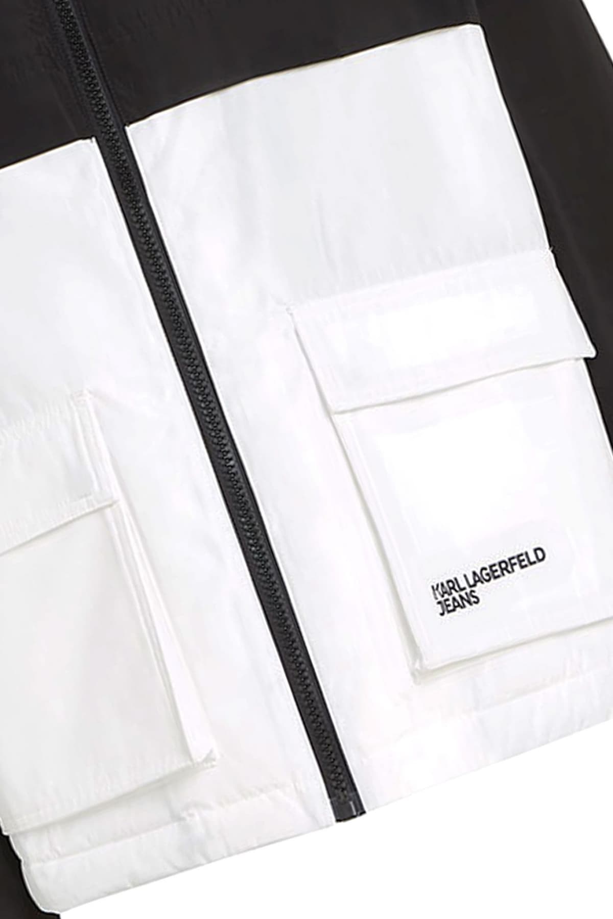 KARL LAGERFELD JEANS BLOCKD PADDED JACKET ΜΠΟΥΦΑΝ ΛΕΥΚΟ-ΜΑΥΡΟ