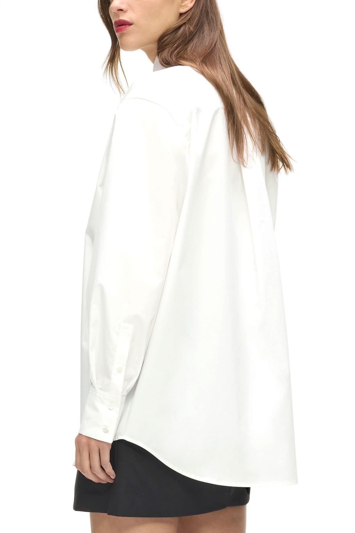 KARL LAGERFELD ΠΟΥΚΑΜΙΣΟ POPLIN TIE SHIRT ΑΠΟΣΠΩΜΕΝΗ ΓΡΑΒΑΤΑ ΛΕΥΚΟ