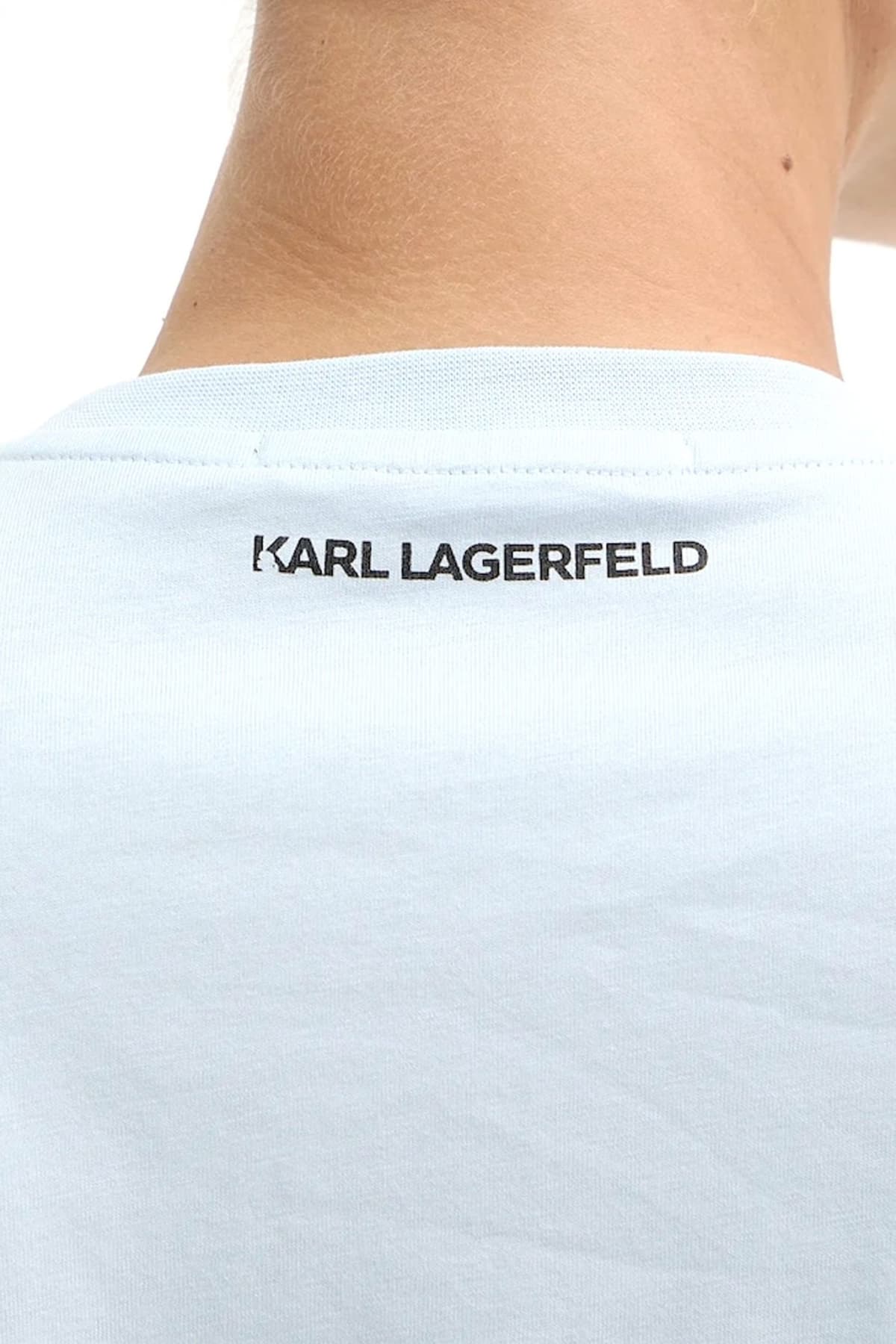KARL LAGERFELD T-SHIRT OVERSIZED SIGNATURE BAG LOGO ΣΙΕΛ