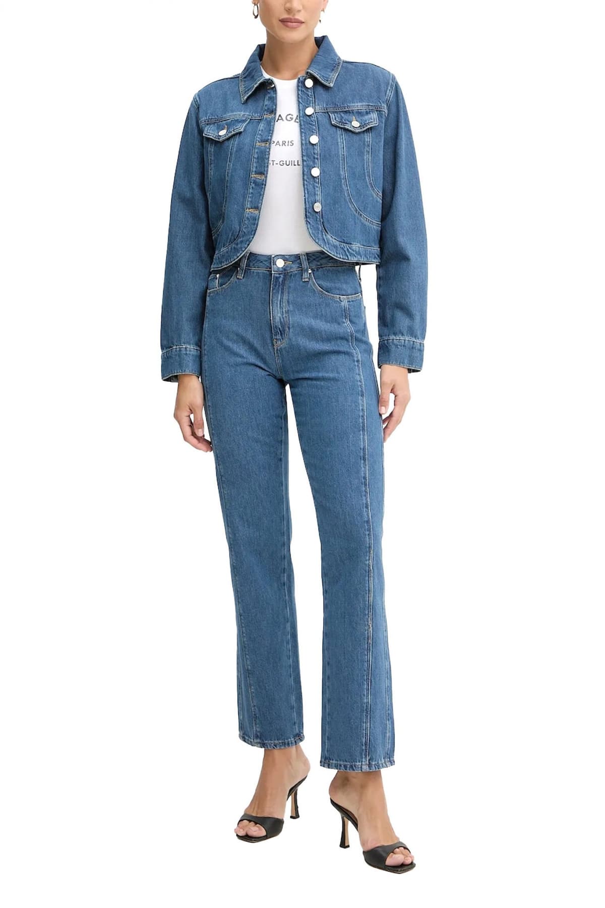 KARL LAGERFELD T-SHIRT SLIM FIT RSG GLITTER PETITE LOGO ΛΕΥΚΟ