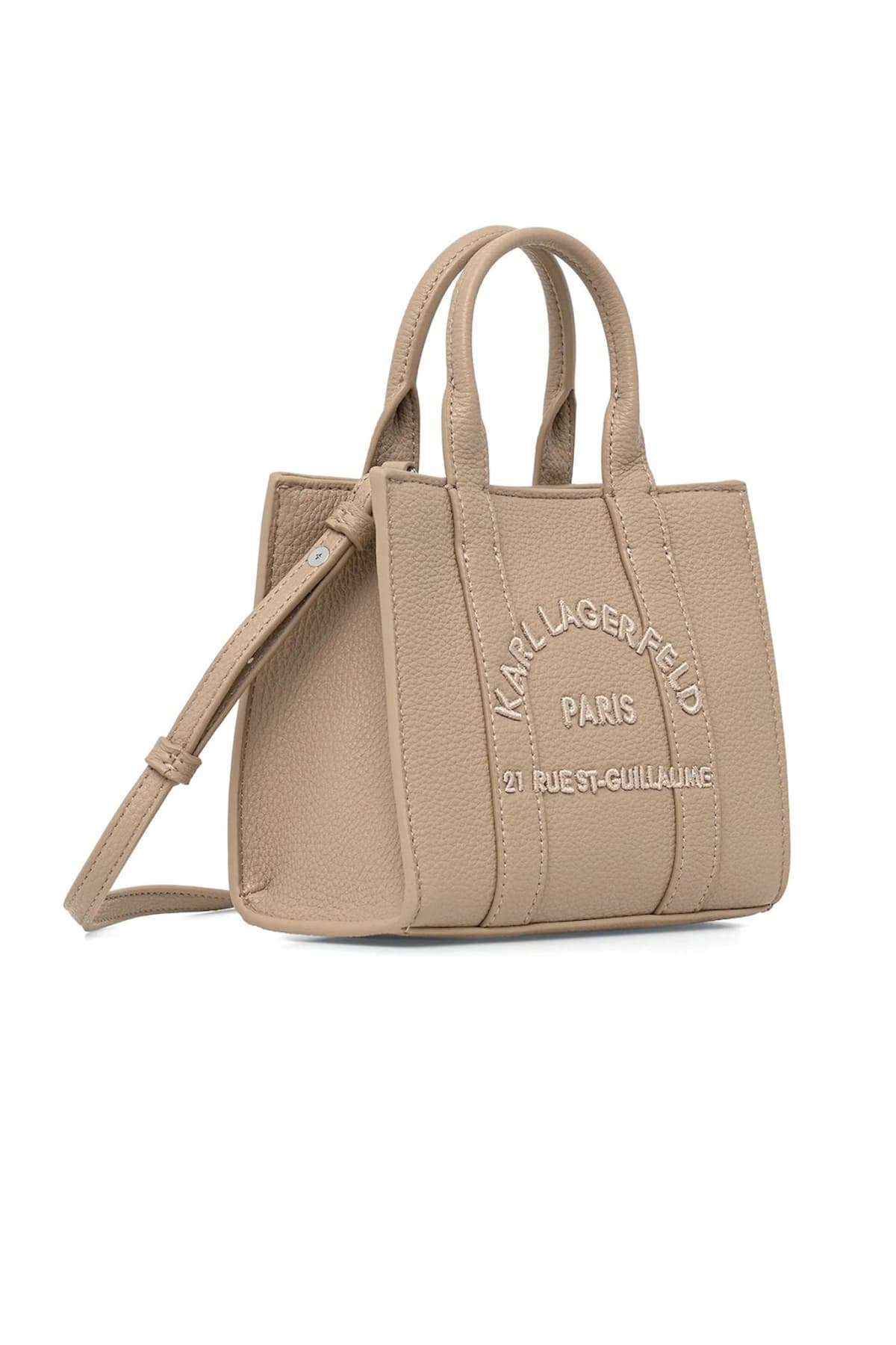 KARL LAGERFELD ΤΣΑΝΤΑ TOTE K/RSG MN SQUARE PEB EMB ΧΕΙΡΟΣ/CROSSBODY LOGO ΜΠΕΖ