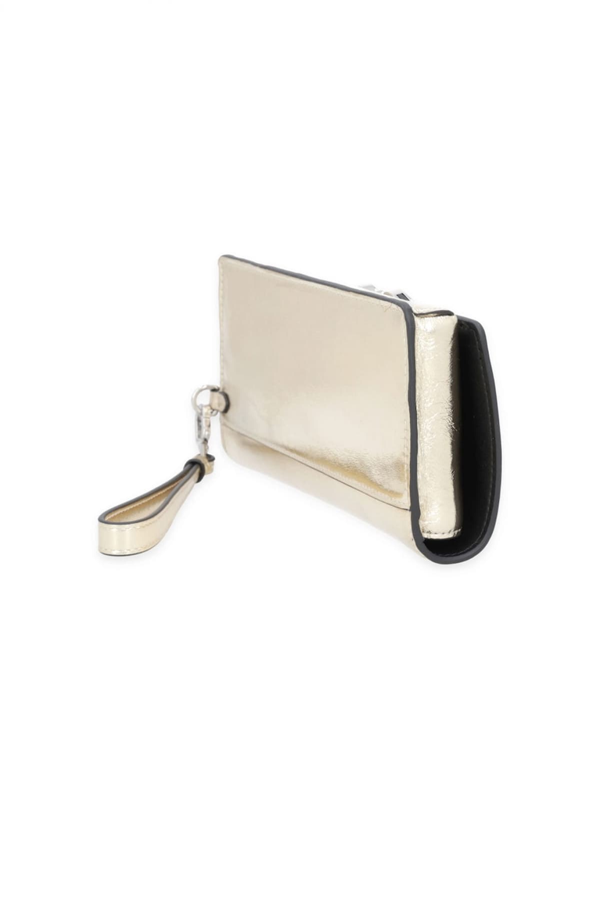 KARL LAGERFELD ΤΣΑΝΤΑ ΦΑΚΕΛΟΣ ΔΕΡΜΑ K/SIGNATURE LG WRIST WLLT GOLD LOGO ΜΕΤΑΛΛΙΚΟ ΧΡΥΣΟ