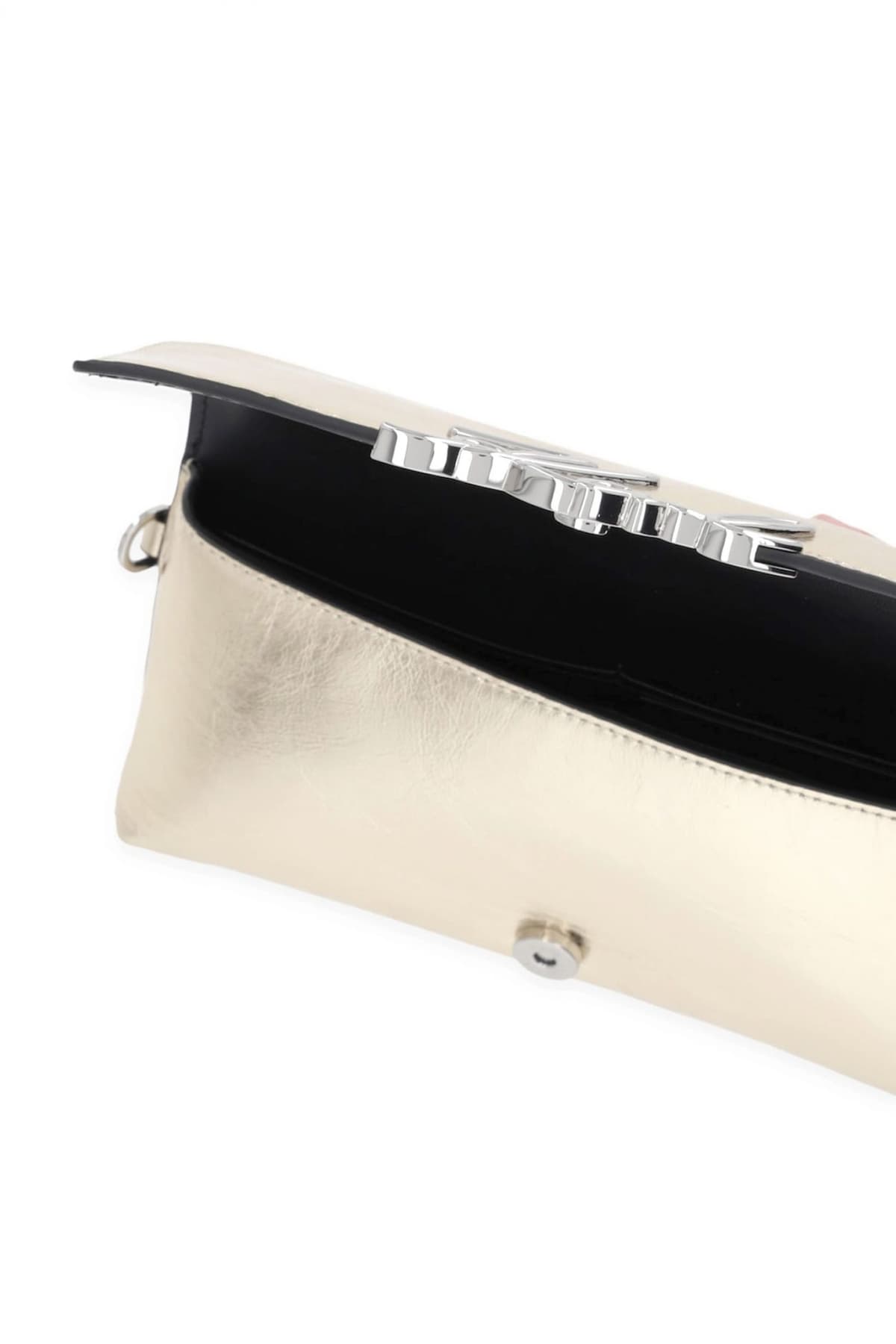 KARL LAGERFELD ΤΣΑΝΤΑ ΦΑΚΕΛΟΣ ΔΕΡΜΑ K/SIGNATURE LG WRIST WLLT GOLD LOGO ΜΕΤΑΛΛΙΚΟ ΧΡΥΣΟ