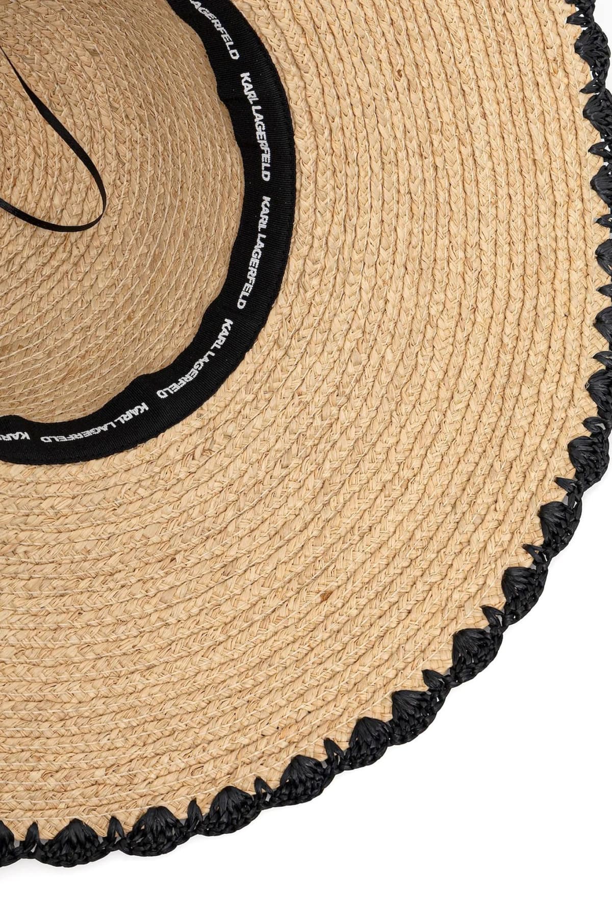 KARL LAGERFELD ΚΑΠΕΛΟ ΠΑΡΑΛΙΑΣ K/SIGNATURE BEACH HAT LOGO ΜΠΕΖ-ΜΑΥΡΟ