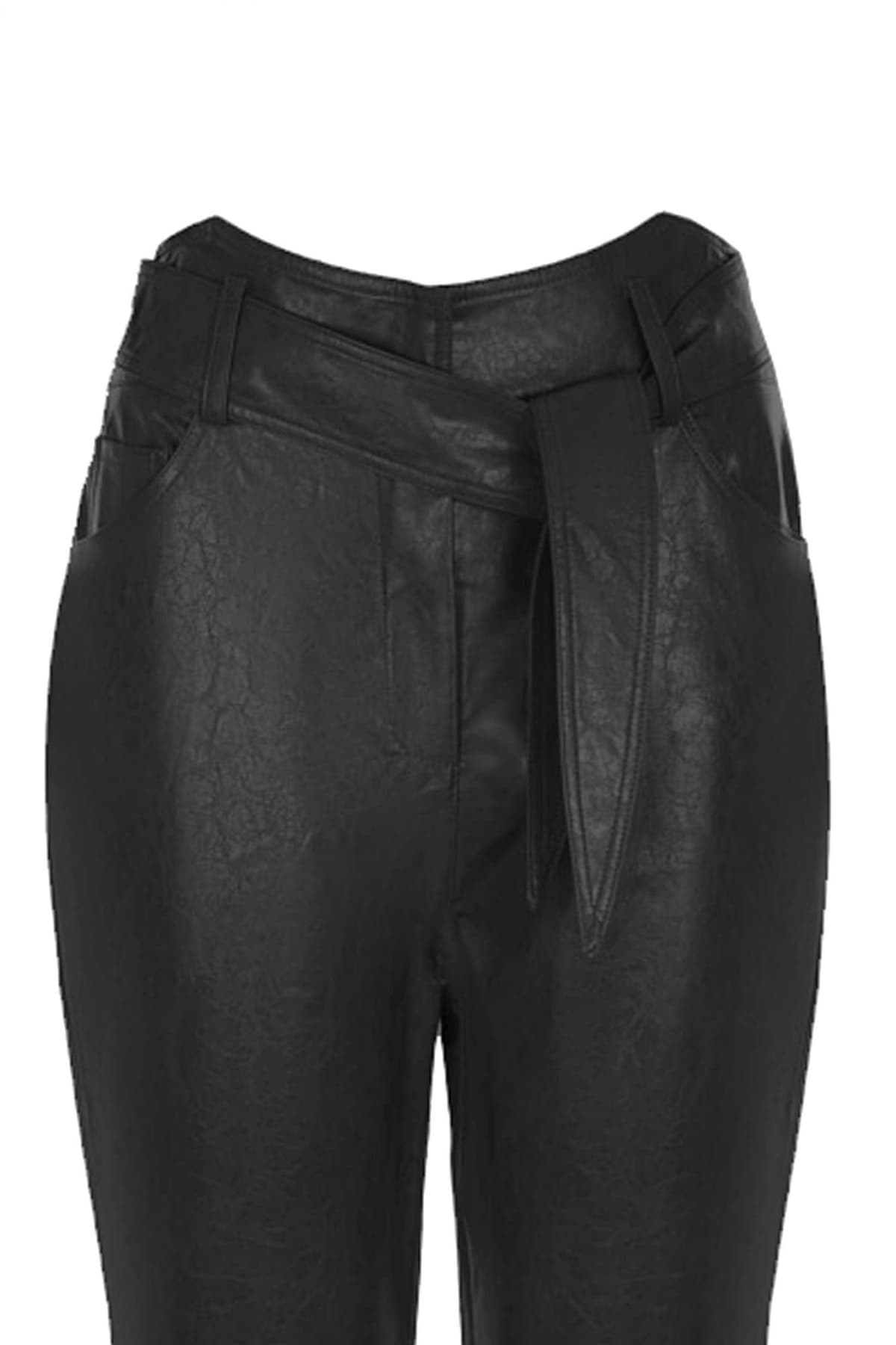 MIND MATTER ΠΑΝΤΕΛΟΝΙ CAZELLE FAUX LEATHER ΑΠΟΣΠΩΜΕΝΗ ΖΩΝΗ ΤΣΕΠΕΣ ΜΑΥΡΟ