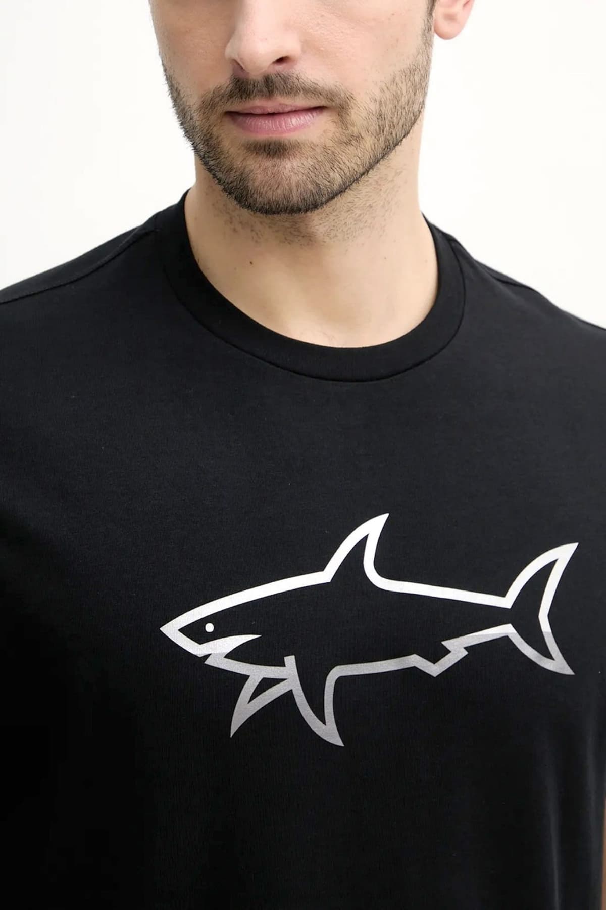 PAUL&SHARK T-SHIRT CREW NECK BIG LOGO ΜΑΥΡΟ