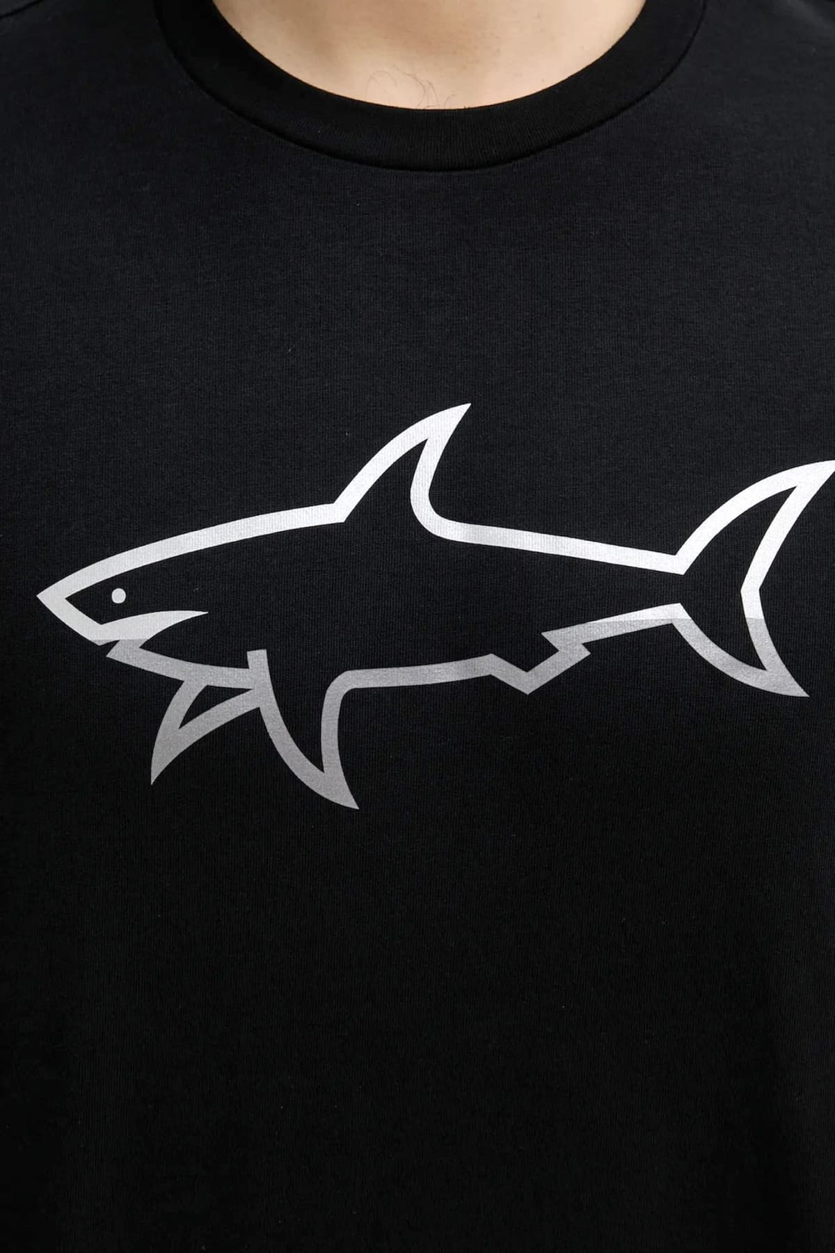 PAUL&SHARK T-SHIRT CREW NECK BIG LOGO ΜΑΥΡΟ