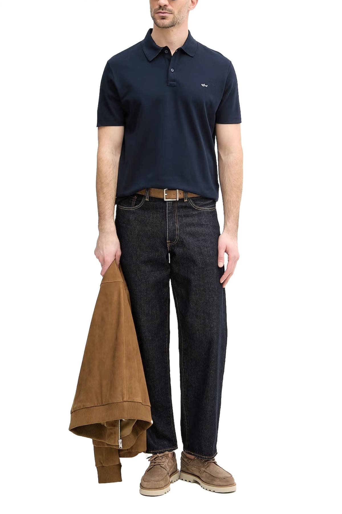 PAUL&SHARK POLO LOGO METALLIC PIN LOGO ΜΠΛΕ