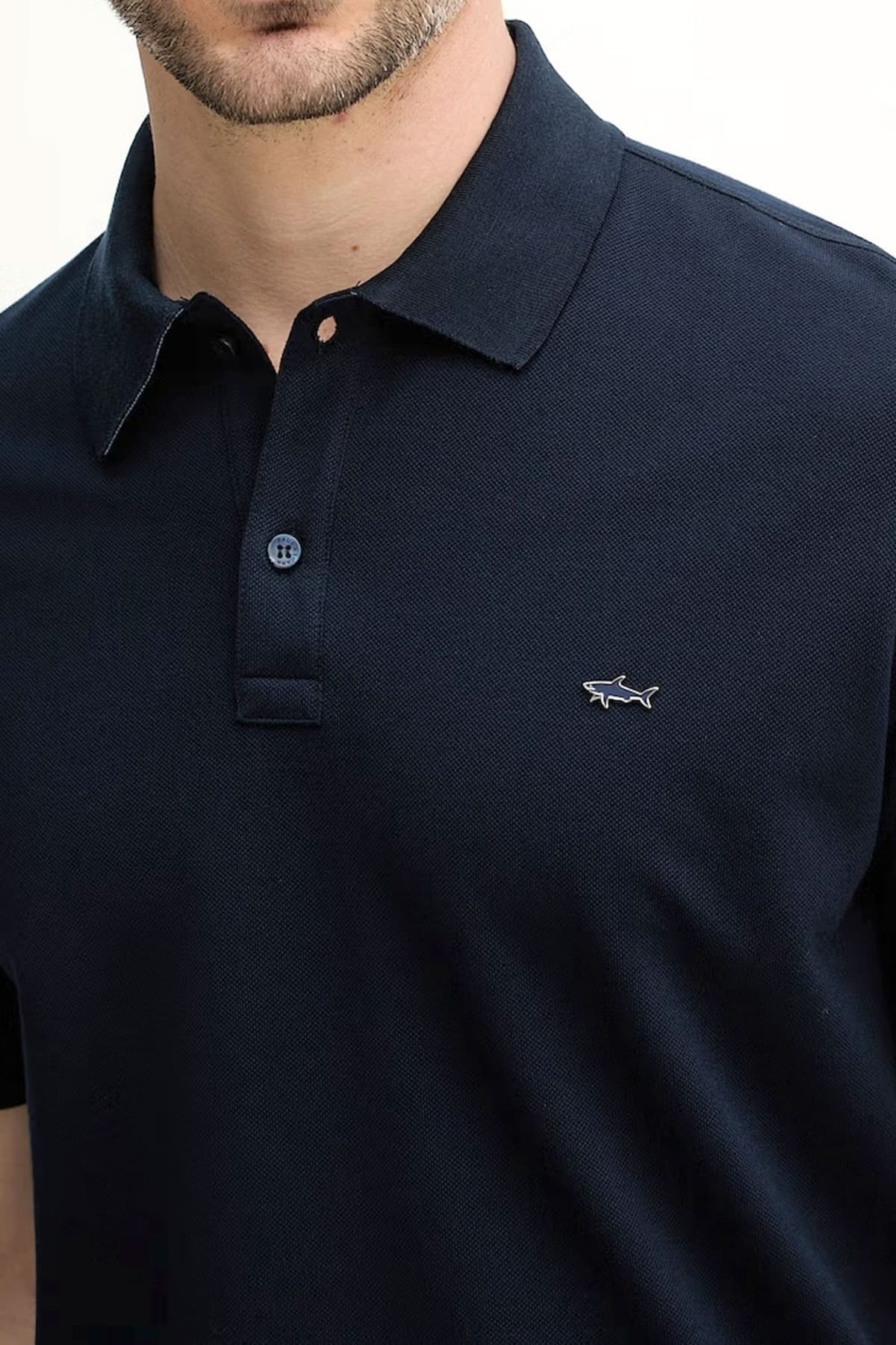 PAUL&SHARK POLO LOGO METALLIC PIN LOGO ΜΠΛΕ