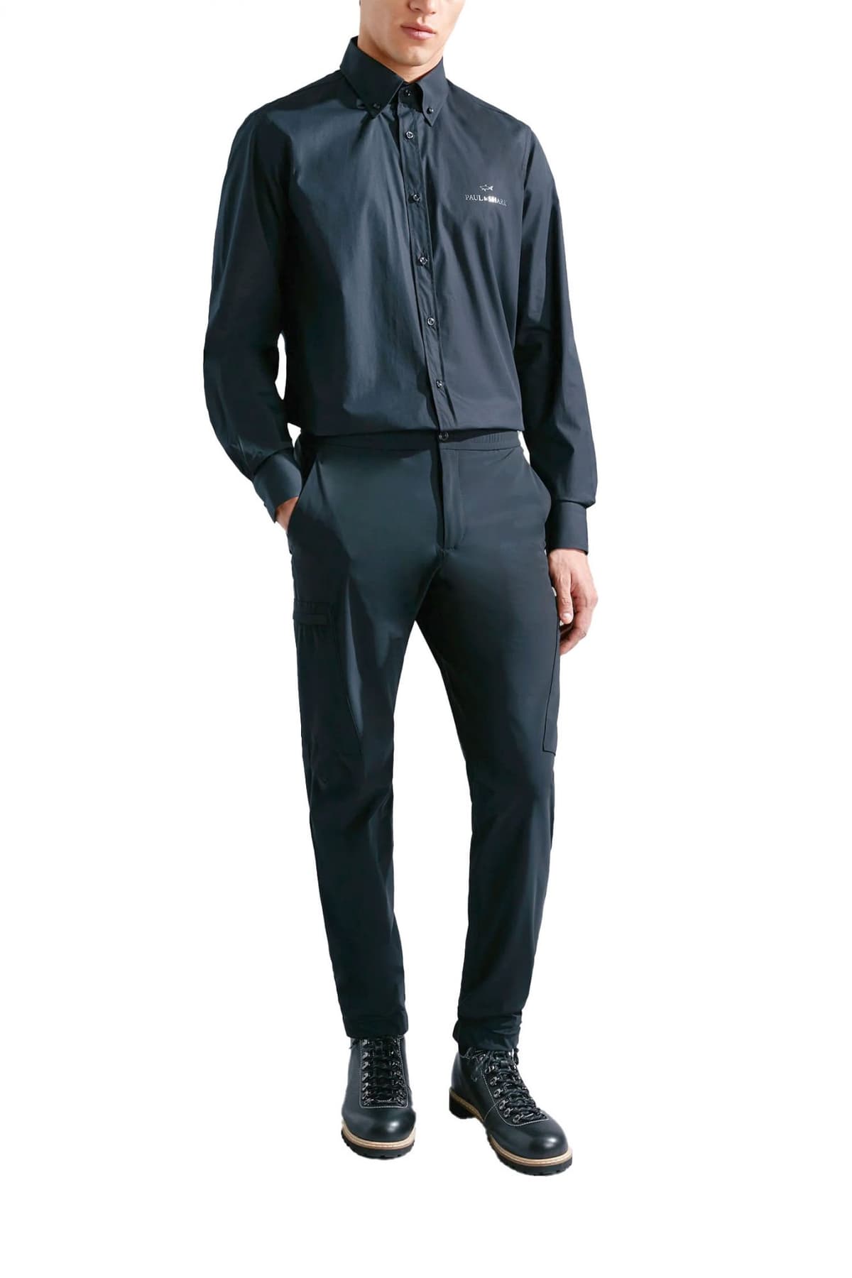 PAUL&SHARK ΠΟΥΚΑΜΙΣΟ BUTTON DOWN GOLD LOGO ΜΑΥΡΟ