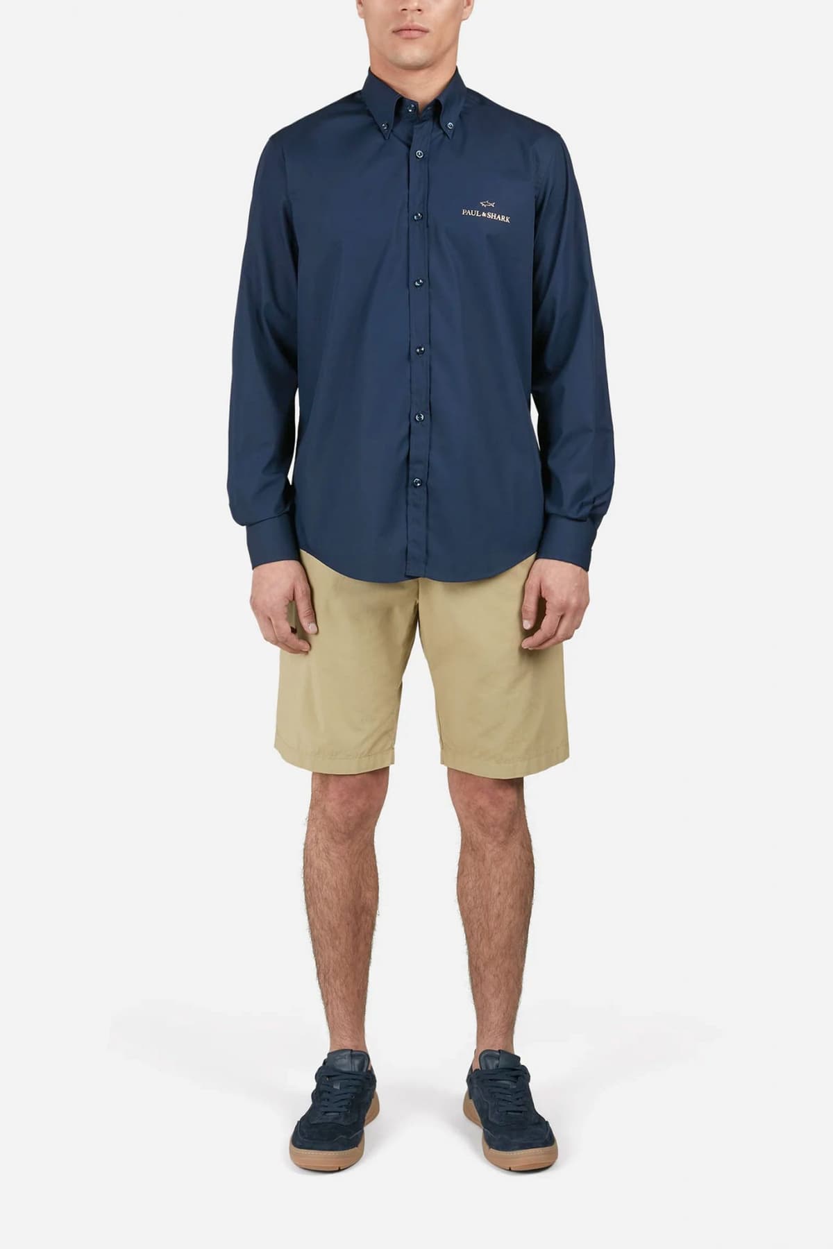 PAUL&SHARK ΠΟΥΚΑΜΙΣΟ BUTTON DOWN GOLD LOGO ΜΠΛΕ