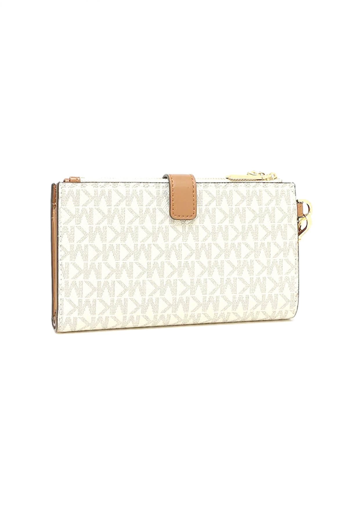 MICHAEL KORS ΠΟΡΤΟΦΟΛΙ JET SET ALL OVER LOGO ΜΠΕΖ/ΤΑΜΠΑ