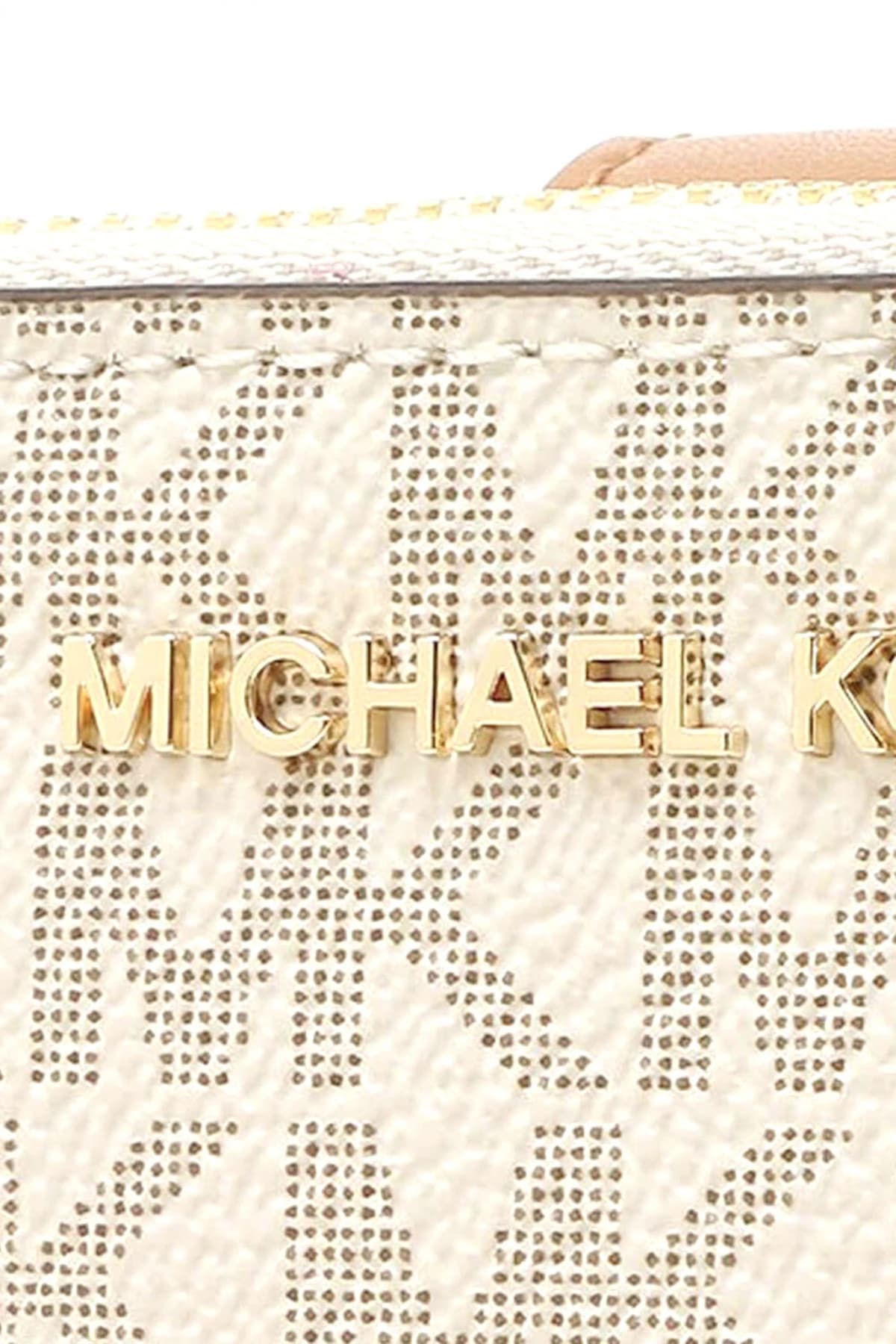 MICHAEL KORS ΠΟΡΤΟΦΟΛΙ JET SET ALL OVER LOGO ΜΠΕΖ/ΤΑΜΠΑ