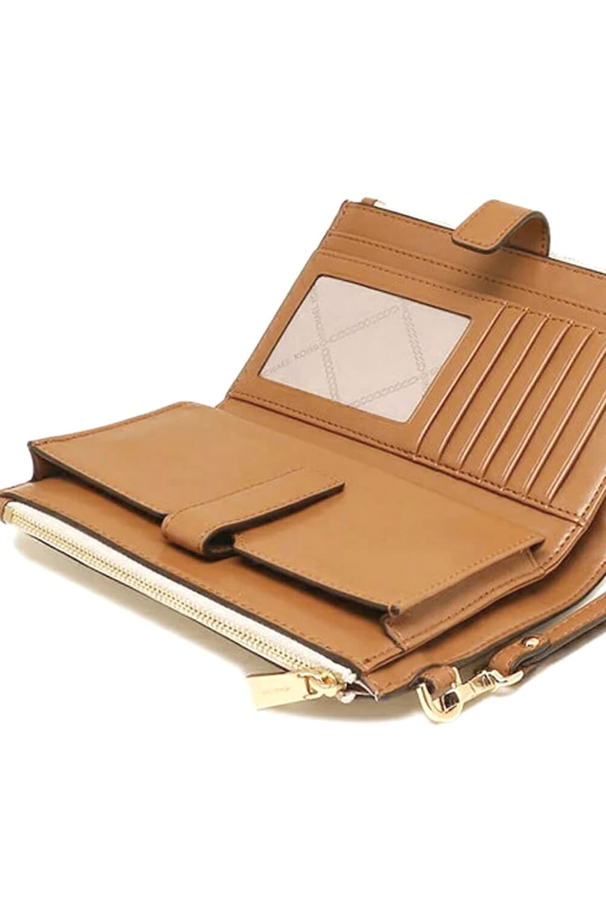 MICHAEL KORS ΠΟΡΤΟΦΟΛΙ JET SET ALL OVER LOGO ΜΠΕΖ/ΤΑΜΠΑ