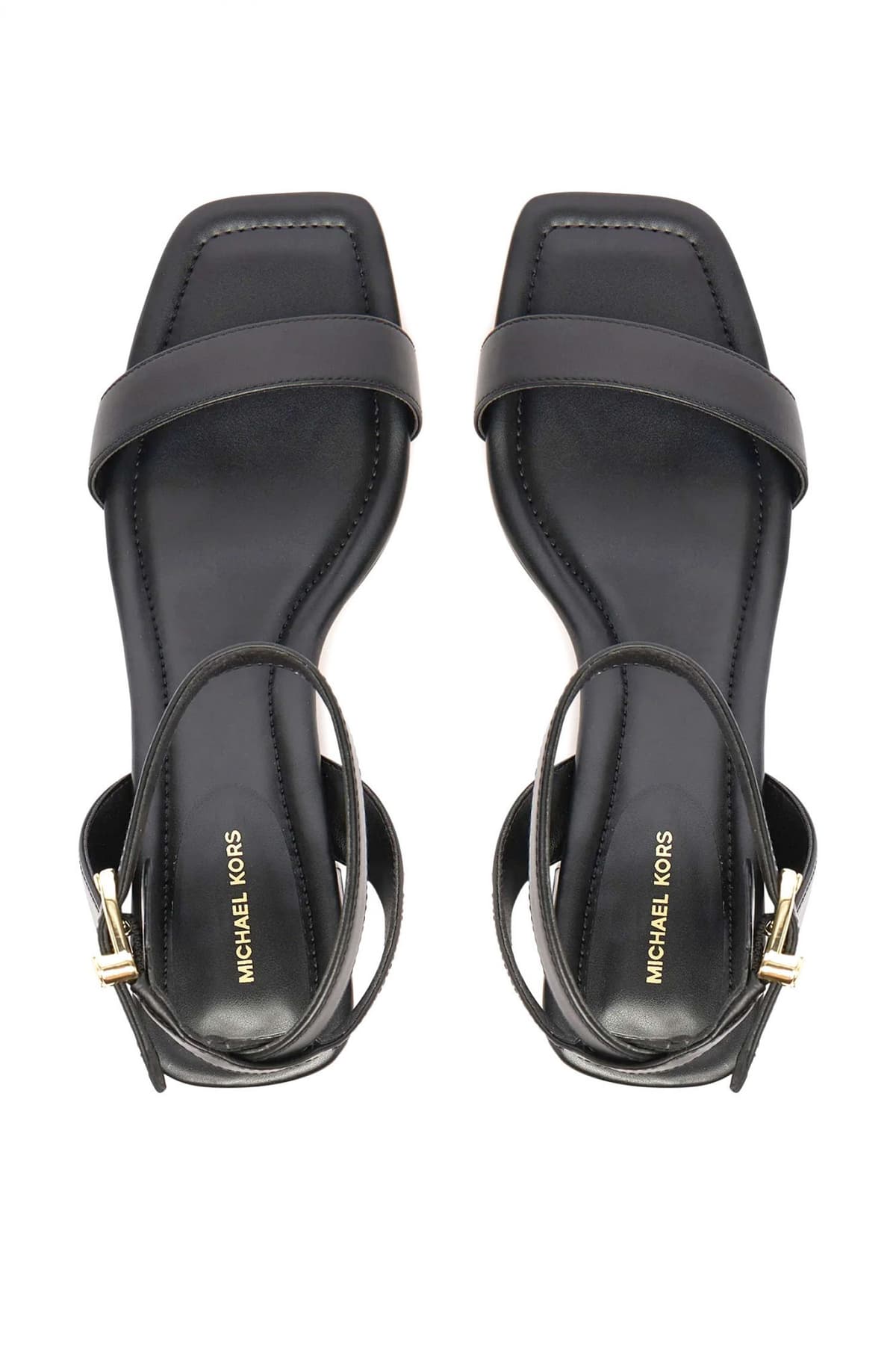 MICHAEL KORS ΠΑΠΟΥΤΣΙΑ ΠΕΔΙΛΑ MERRIAM MID SANDAL ΜΕΑΤΑΛΛΙΚΟ LOGO ΜΑΥΡΟ