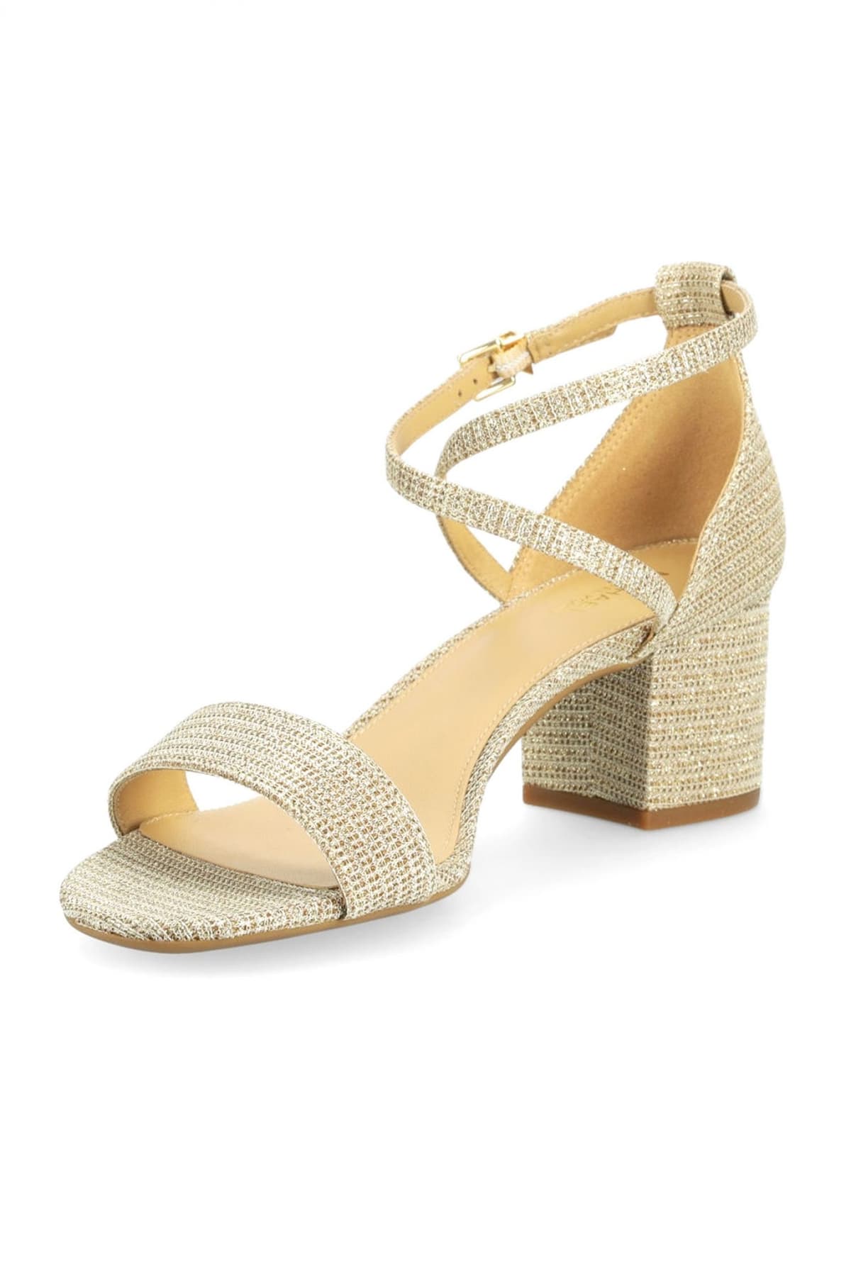 MICHAEL KORS ΠΑΠΟΥΤΣΙΑ ΠΕΔΙΛΑ SERENA FLEX SANDAL ΣΤΡΑΣ ΜΕΤΑΛΛΙΚΟ LOGO ΧΡΥΣΟ