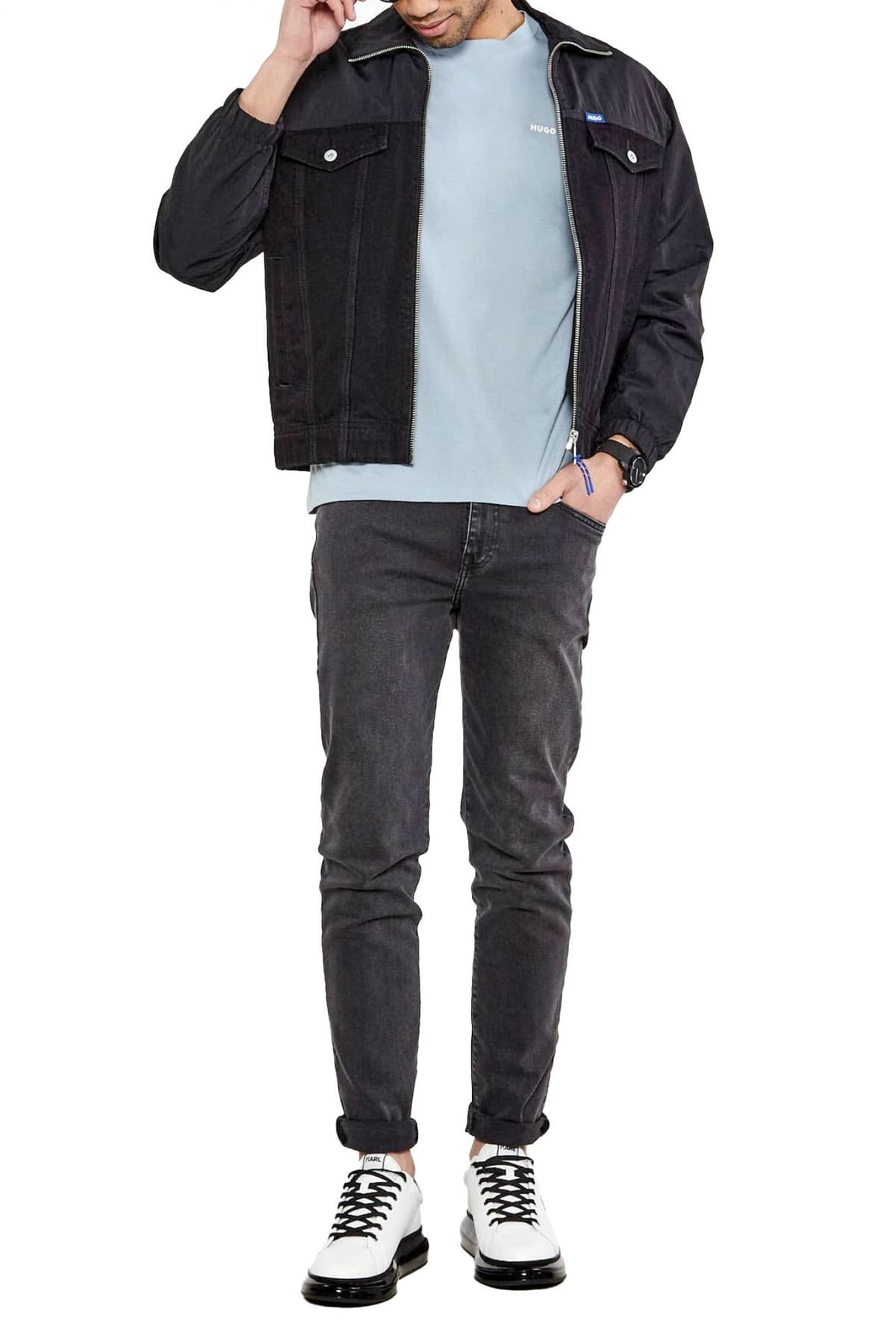 HUGO T-SHIRT DERΟ222 LOGO ΣΙΕΛ