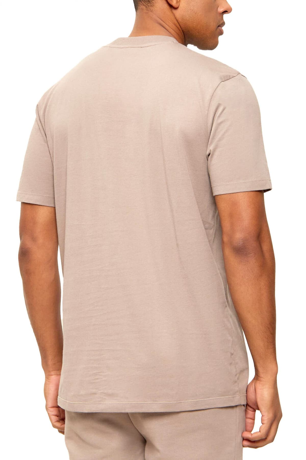 HUGO T-SHIRT DULIVIO LOGO ΓΚΡΙ-ΚΑΦΕ