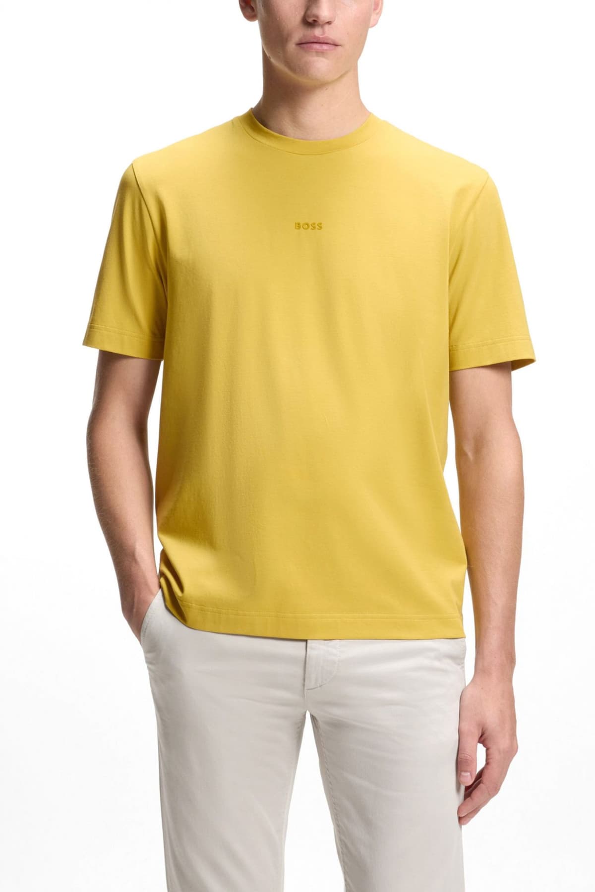 BOSS CASUAL T-SHIRT TCHUP ΚΙΤΡΙΝΟ