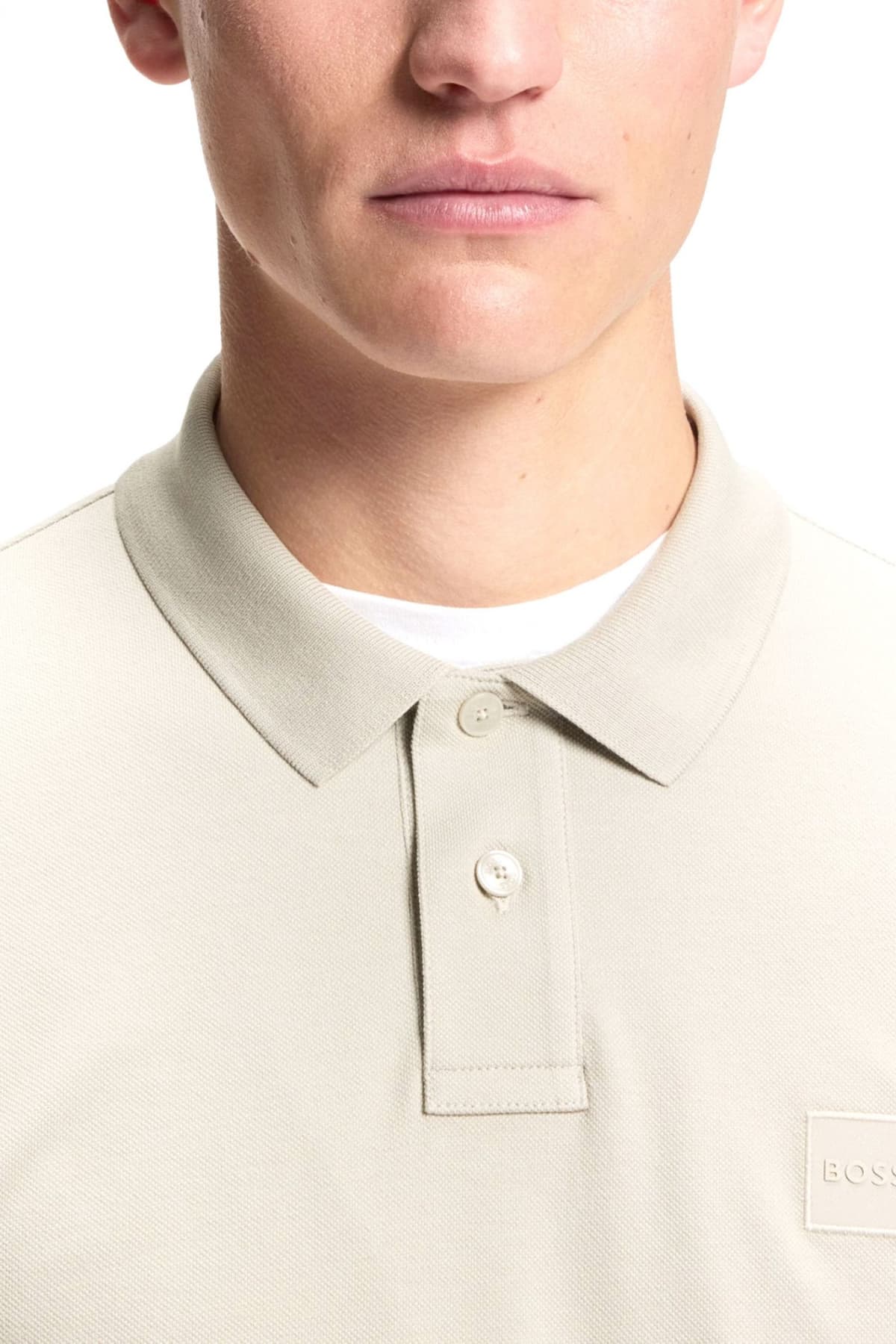 BOSS CASUAL POLO PASSERBY ΜΠΕΖ-ΓΚΡΙ