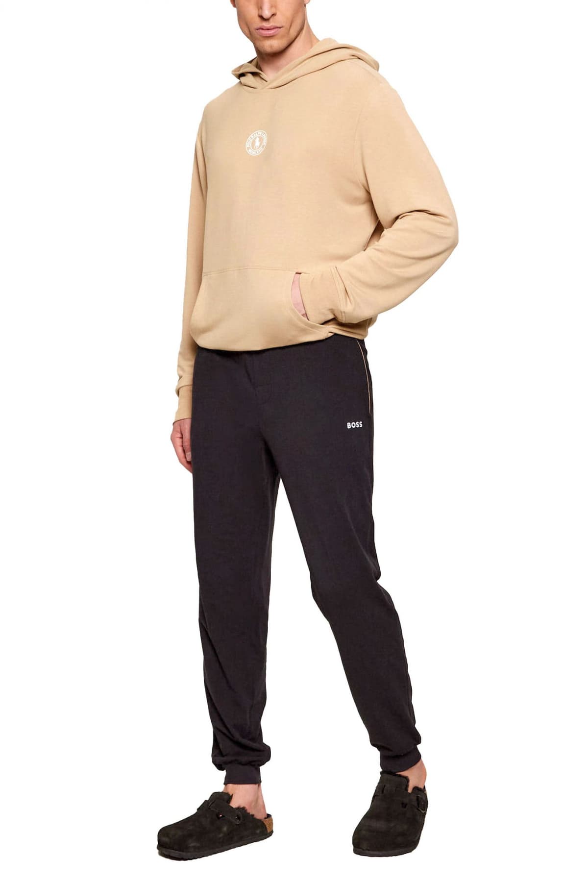 BOSS HOMEWEAR ΠΑΝΤΕΛΟΝΙ ΦΟΡΜΑ MIX&MATCH PANTS ΜΑΥΡΟ